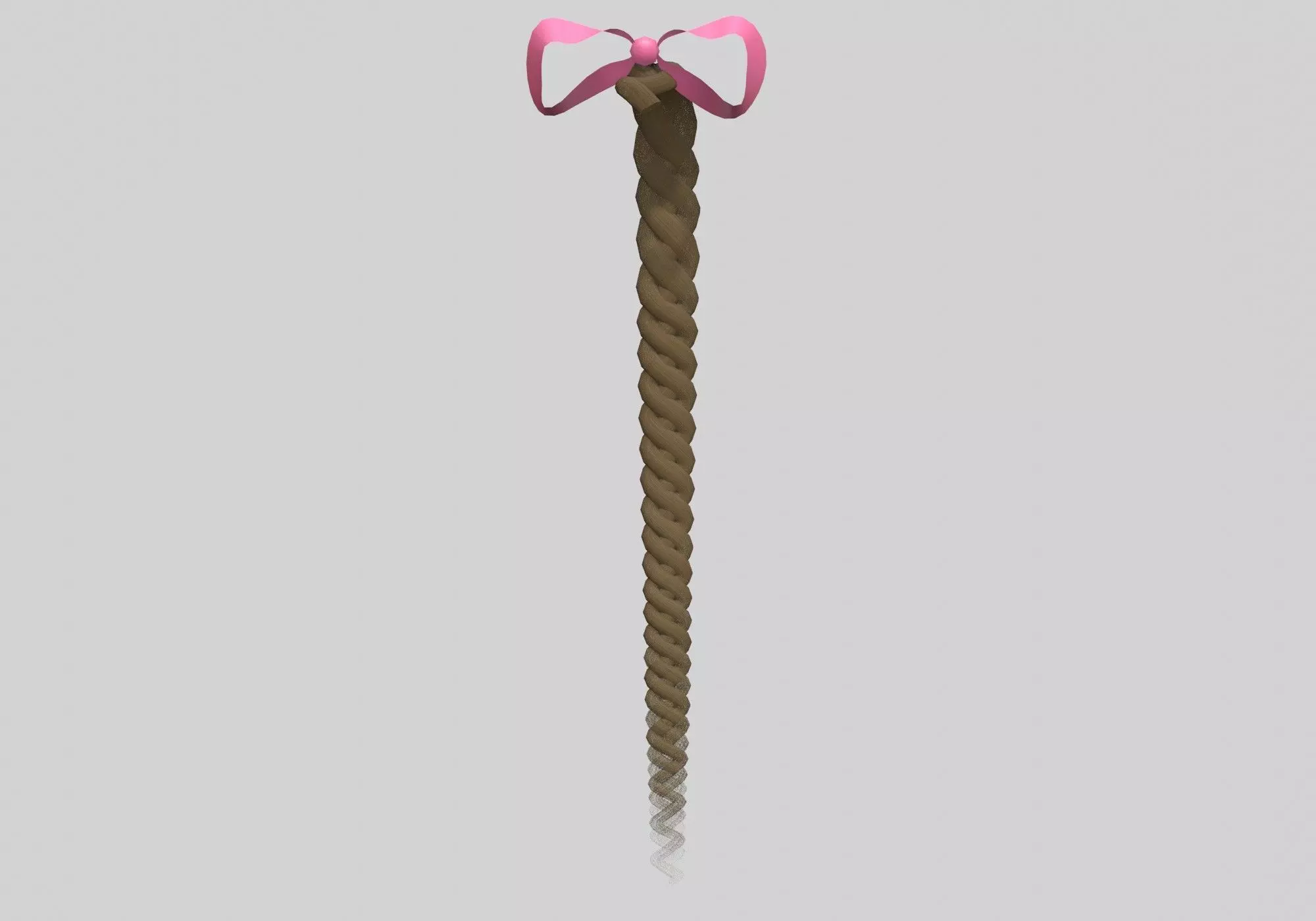 Braids Ribbon Pigtail 3D model_0