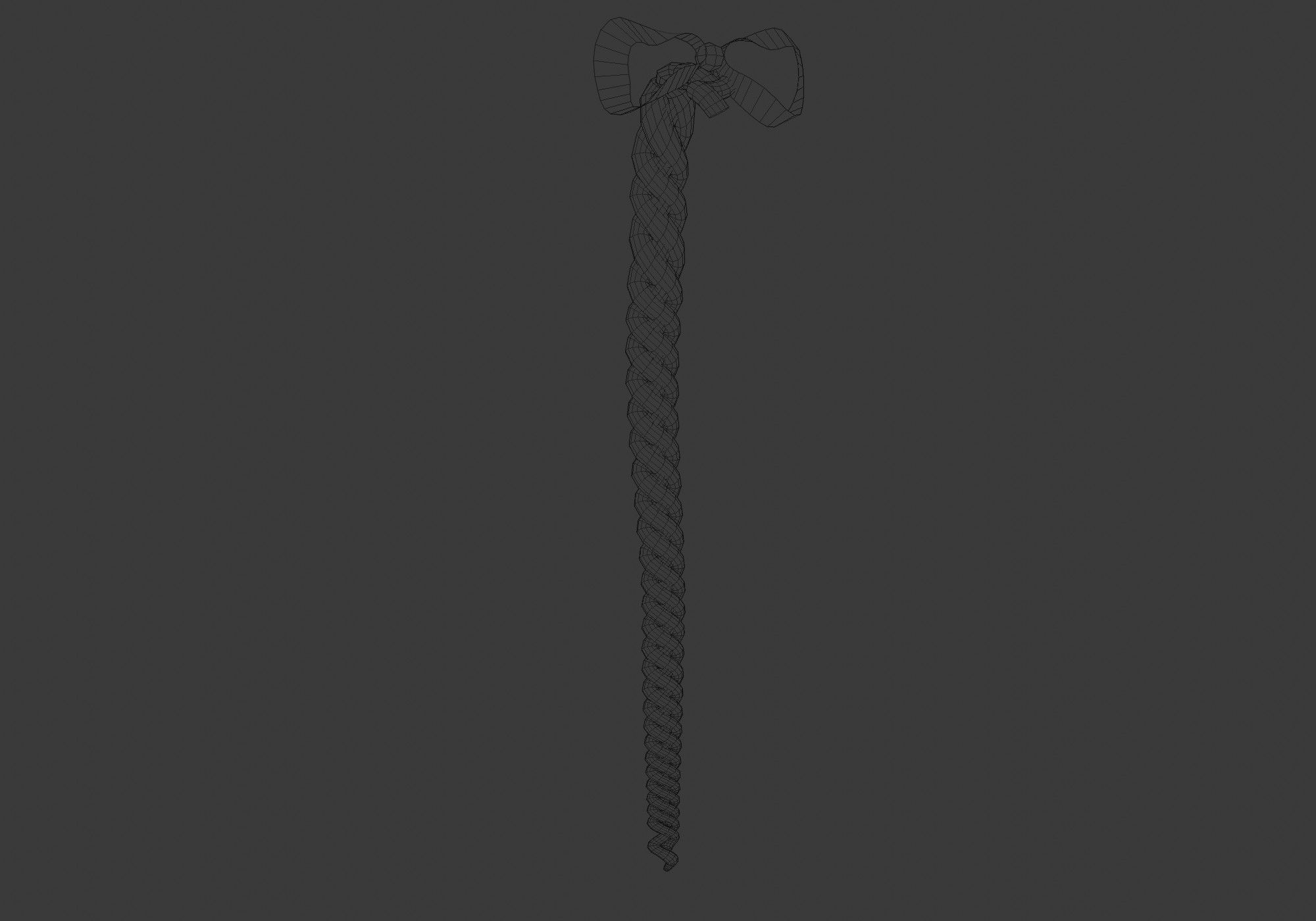 Braids Ribbon Pigtail 3D model_6