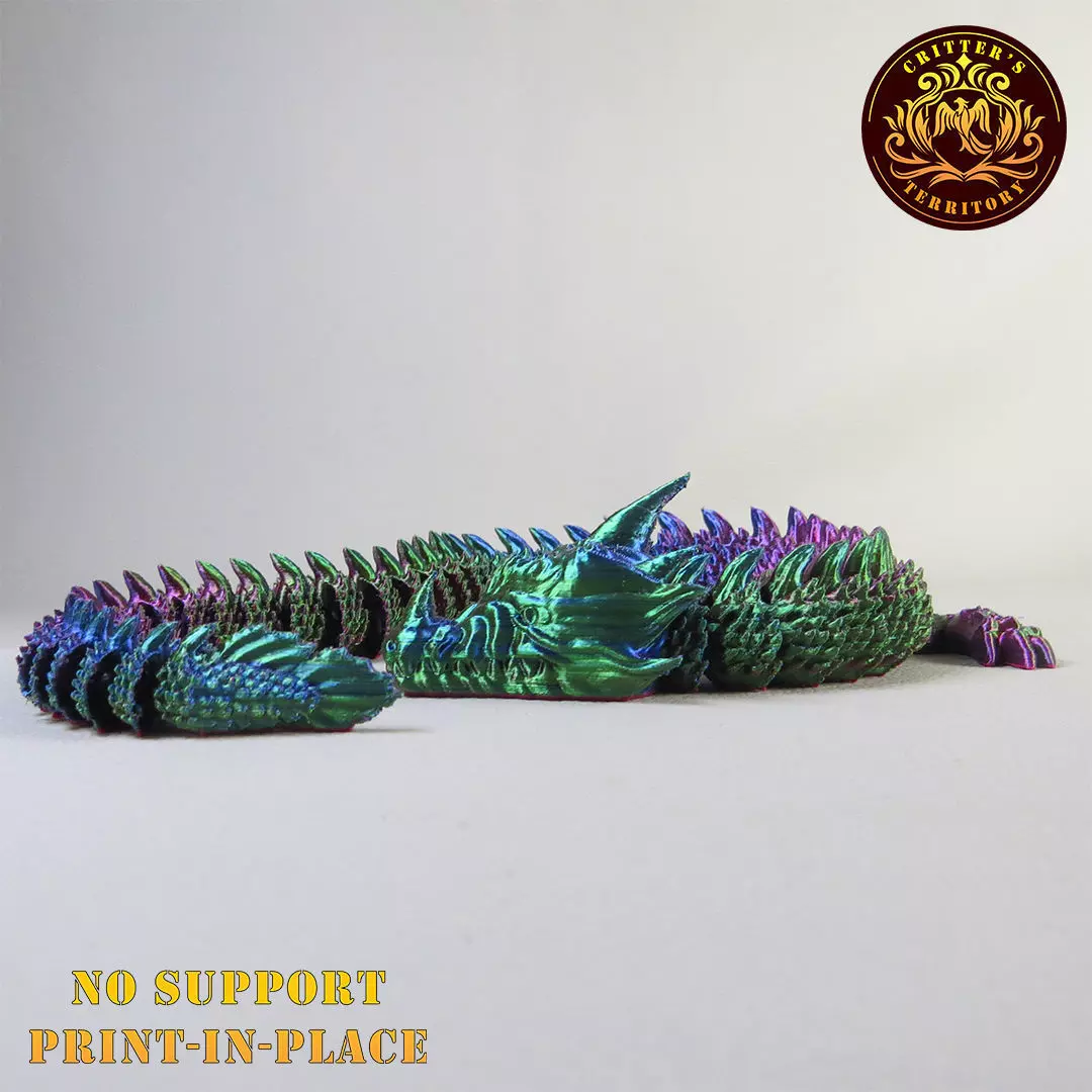 Articulated Dragon  print in place  No Support 3D print model_0
