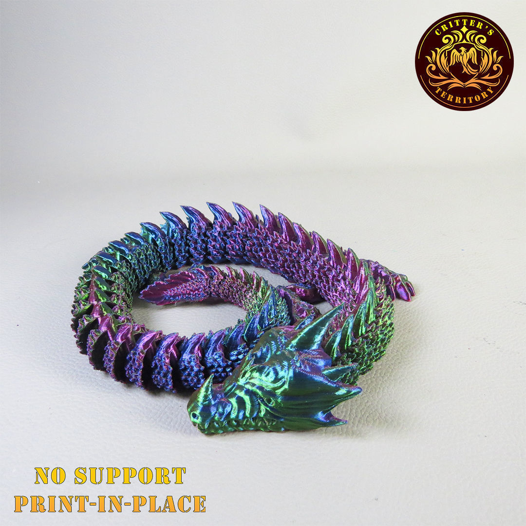Articulated Dragon  print in place  No Support 3D print model_7
