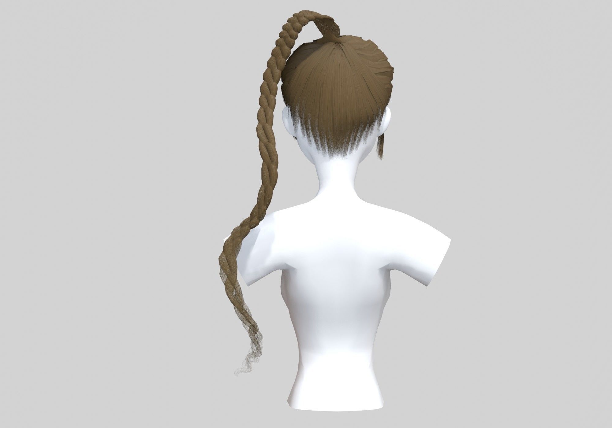 Braid Female Hairstyle 3D model_4
