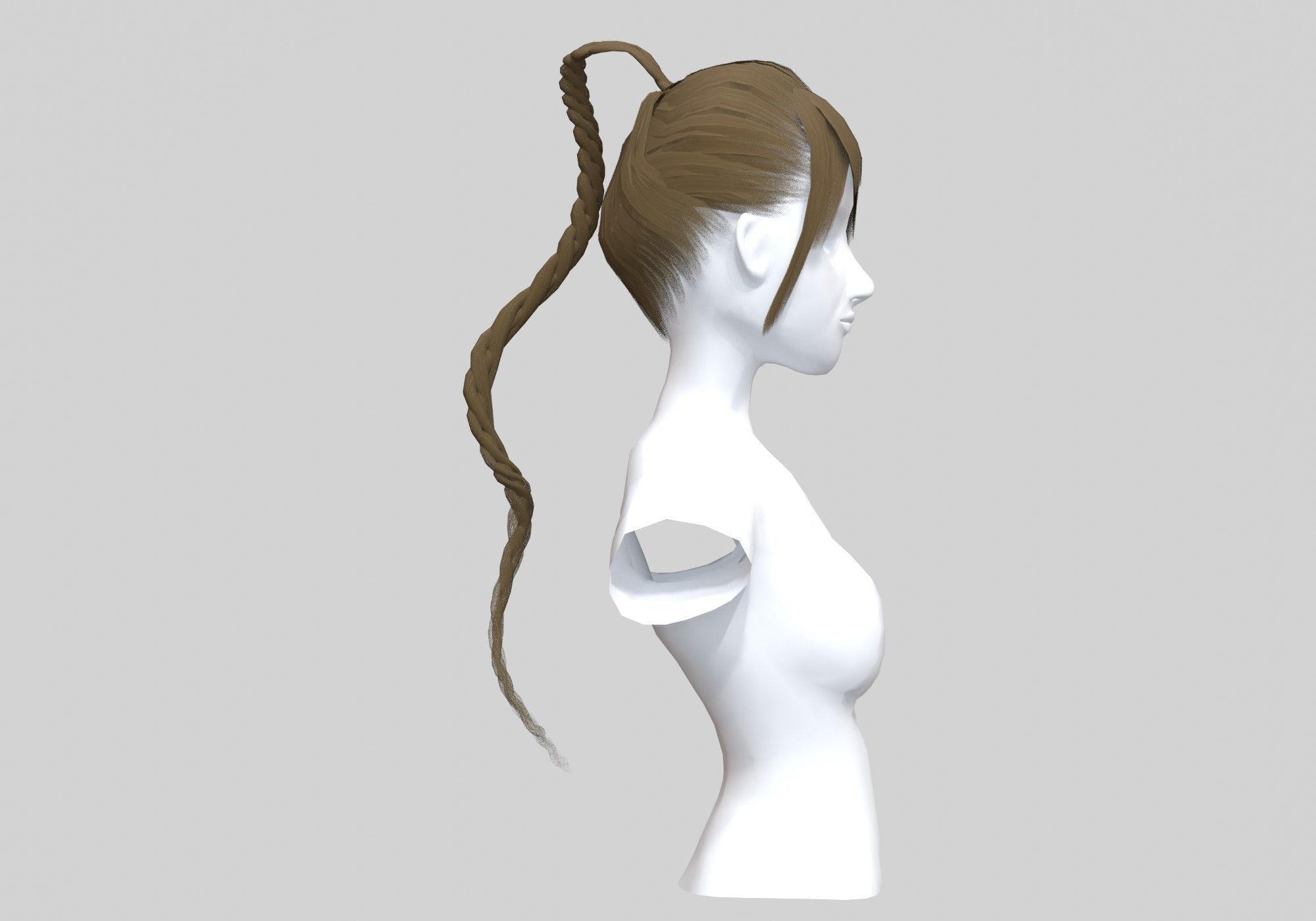 Braid Female Hairstyle 3D model_2