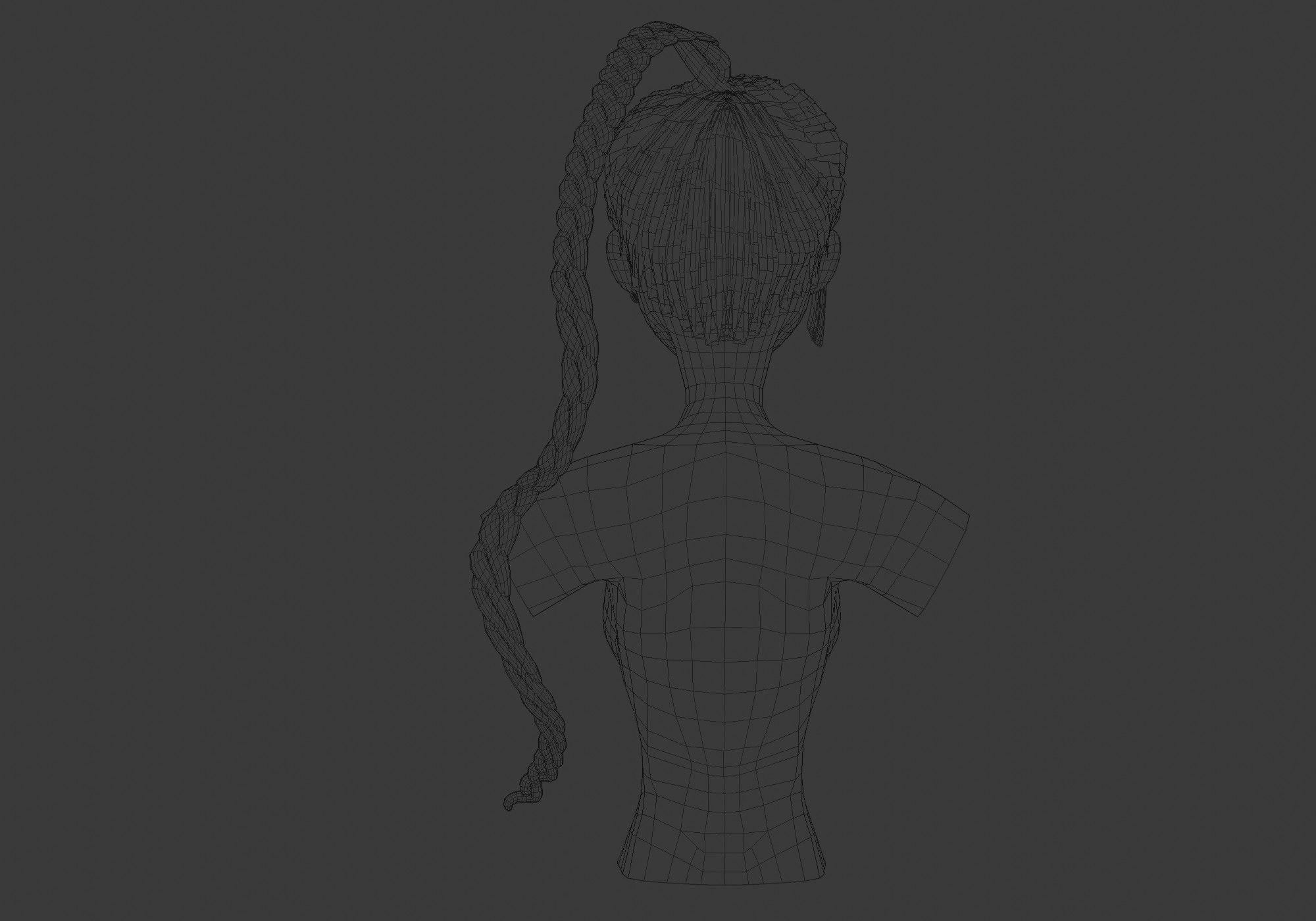 Braid Female Hairstyle 3D model_9