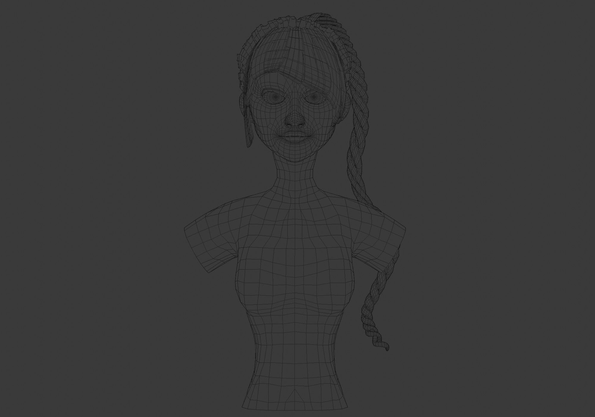 Braid Female Hairstyle 3D model_5