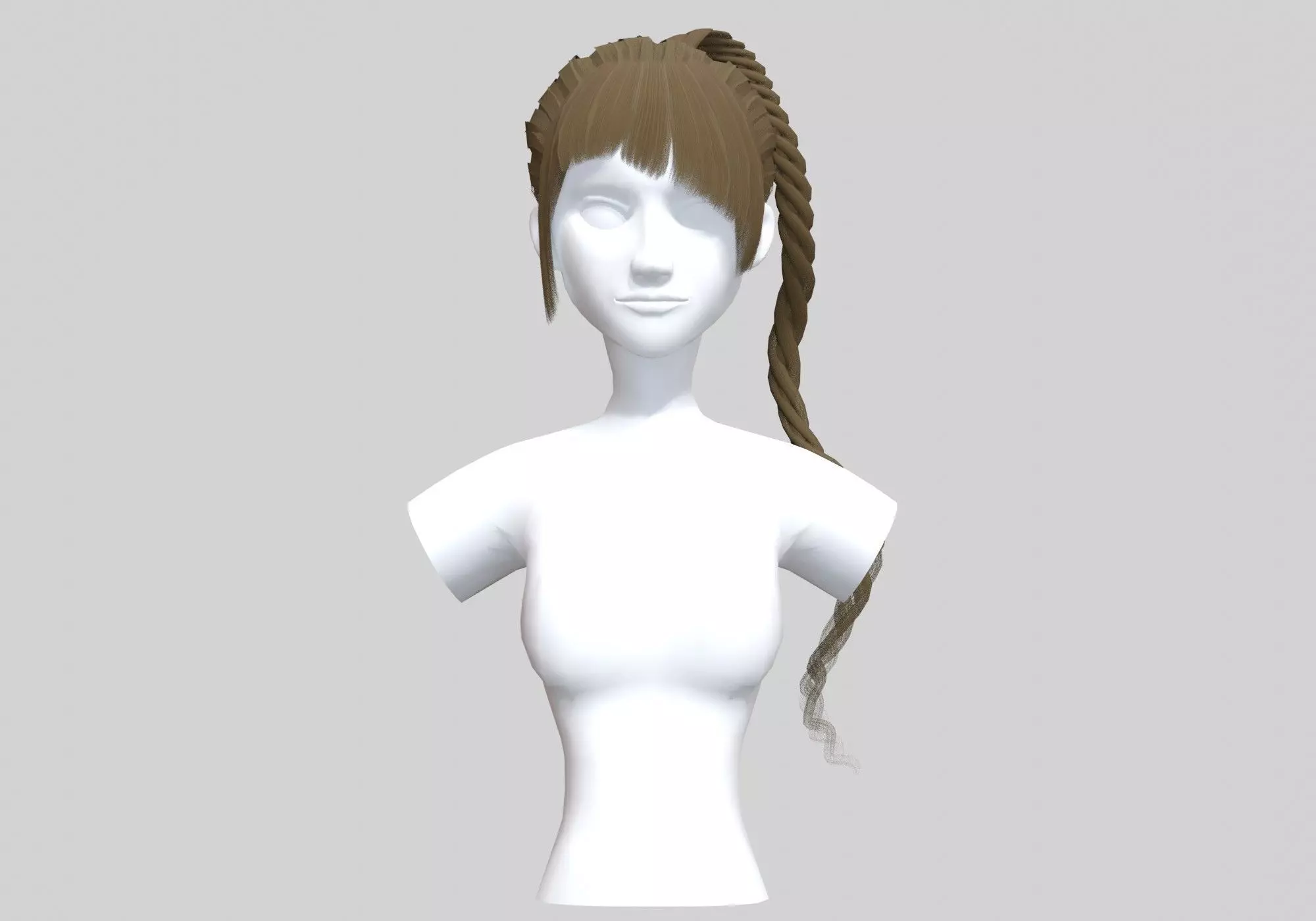 Braid Female Hairstyle 3D model_0