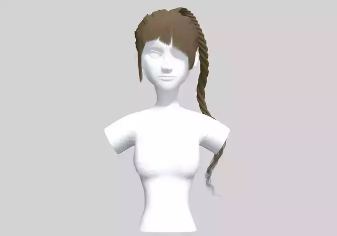 Braid Female Hairstyle 3D model Braid Female Hairstyle 3D model