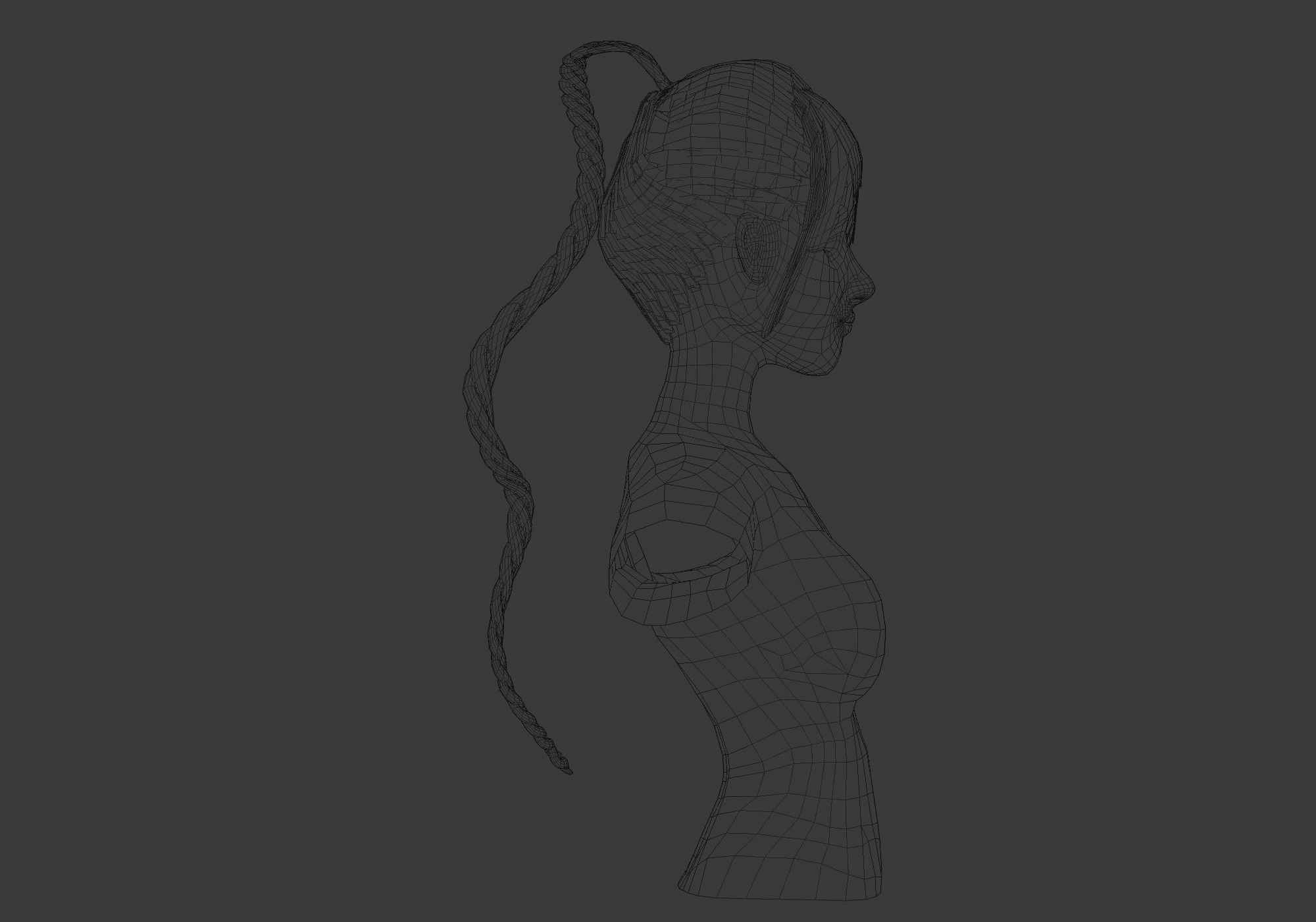 Braid Female Hairstyle 3D model_7