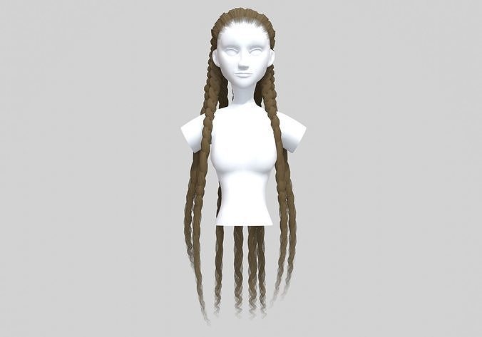 Blond Braids Hairstyle  3D model