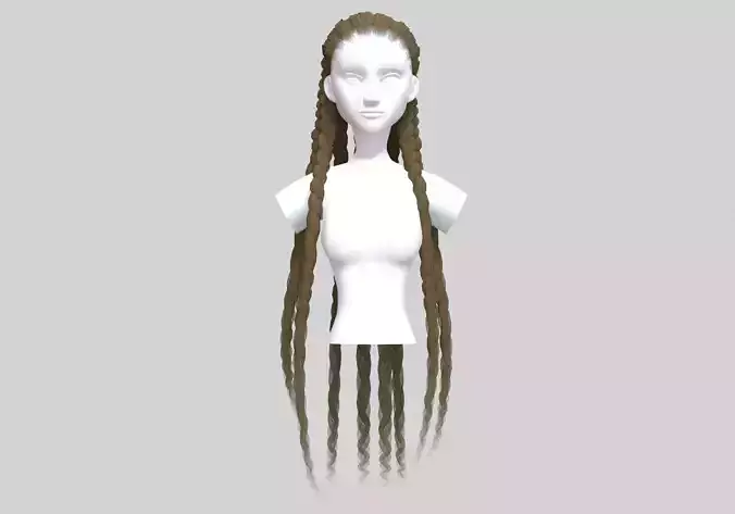 Blond Braids Hairstyle  3D model