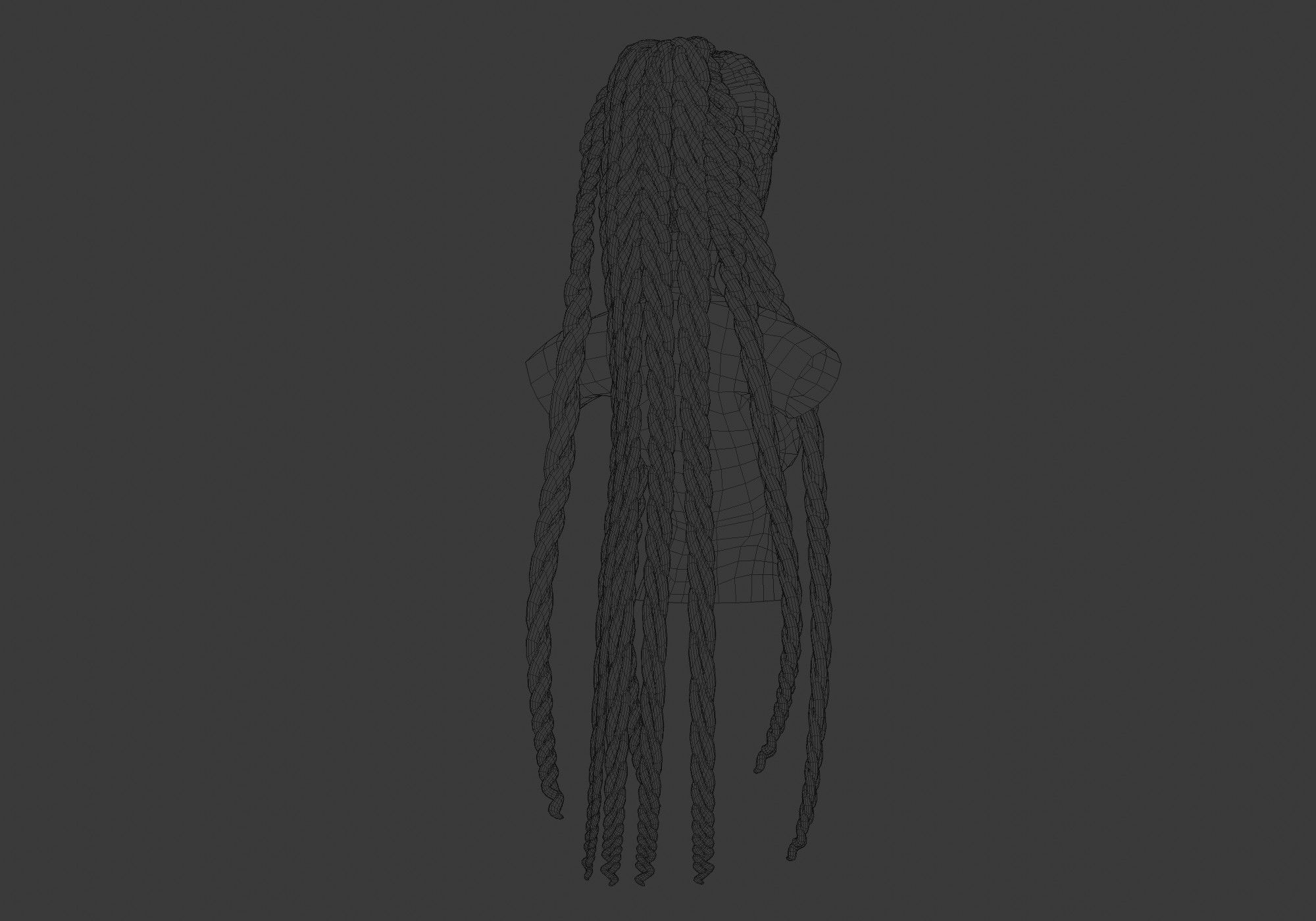 Blond Braids Hairstyle  3D model_8