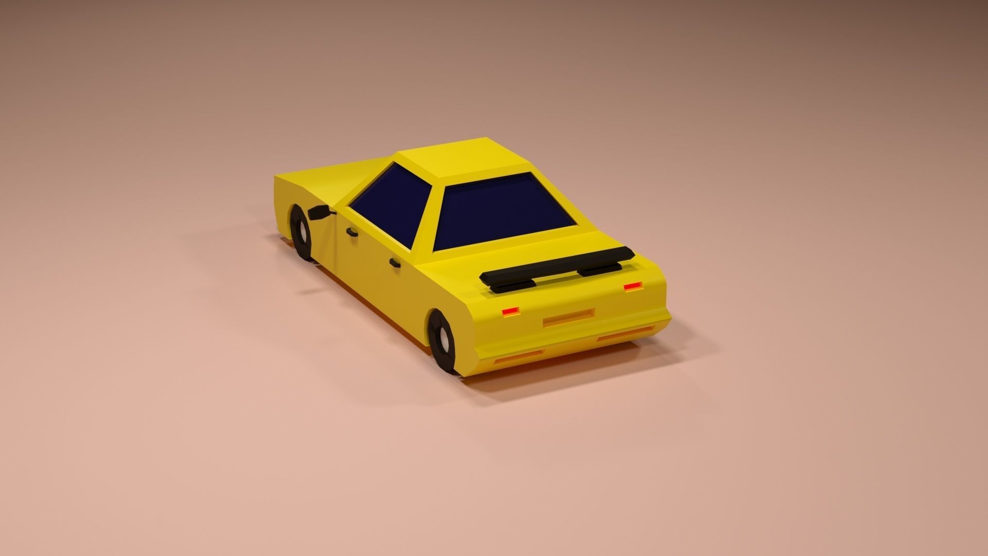 Cartoon Low Poly  Crossover Yellow Car Low-poly 3D model Low-poly 3D model_4