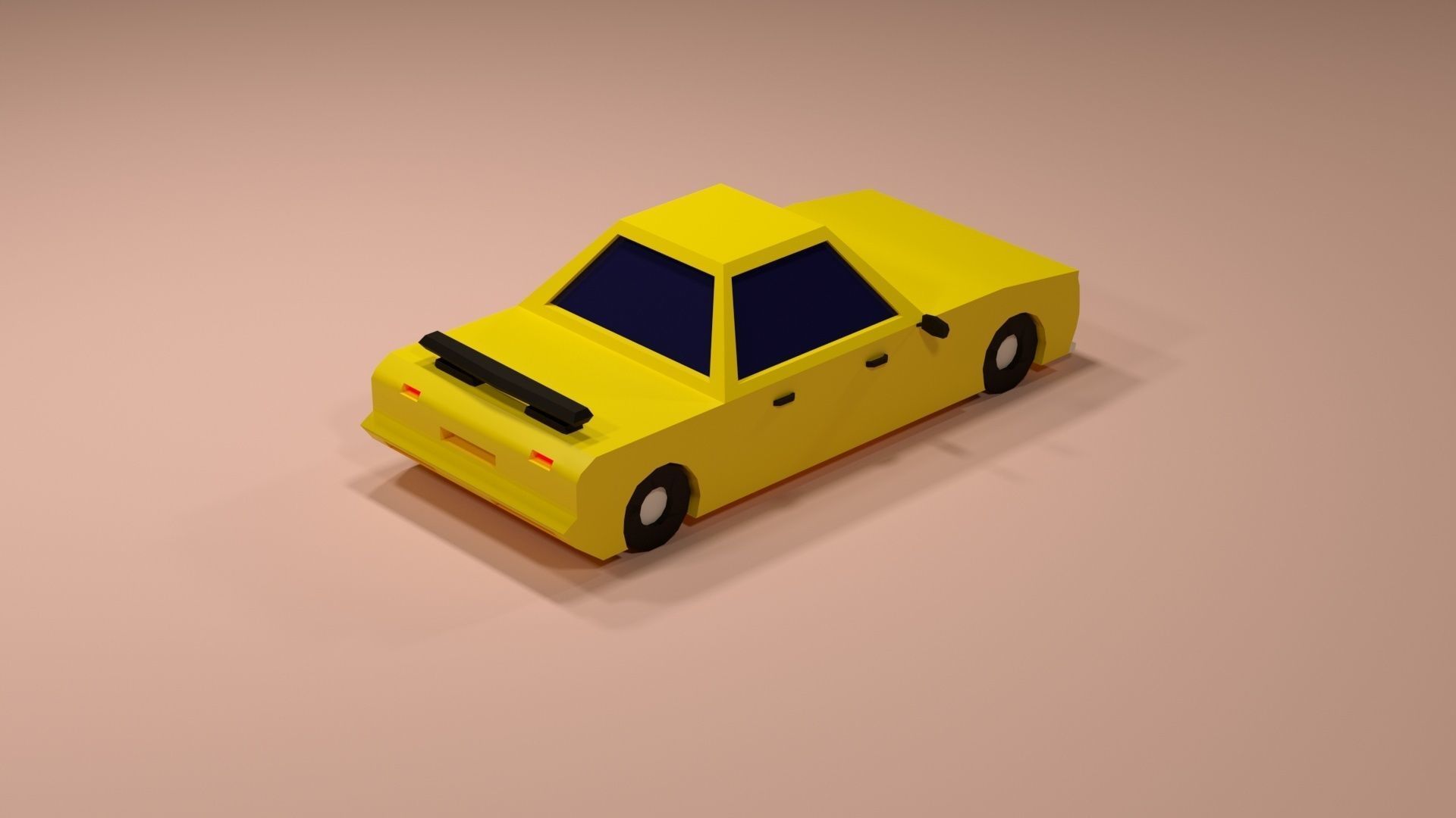 Cartoon Low Poly  Crossover Yellow Car Low-poly 3D model Low-poly 3D model_3