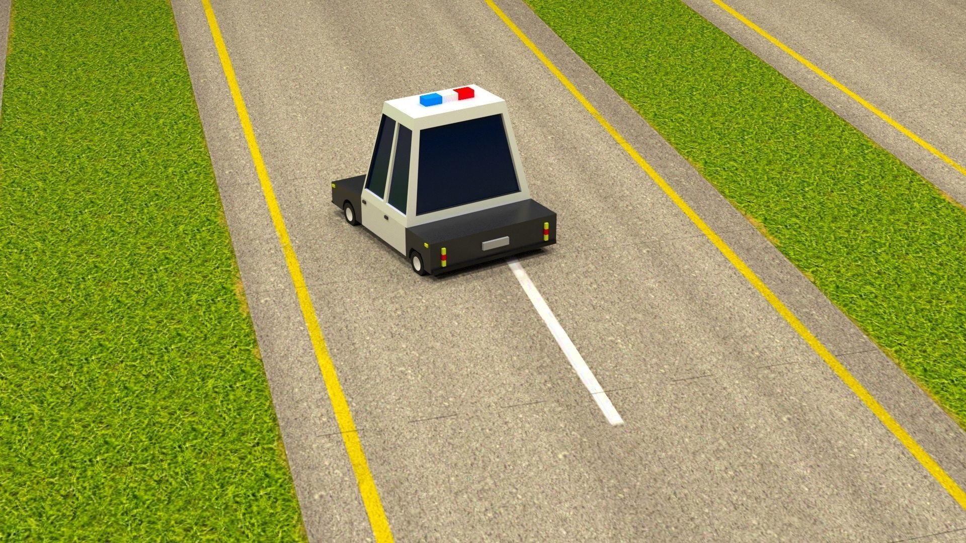 Cartoon Low Poly  Crossover Police Car Low-poly 3D model Low-poly 3D model_4