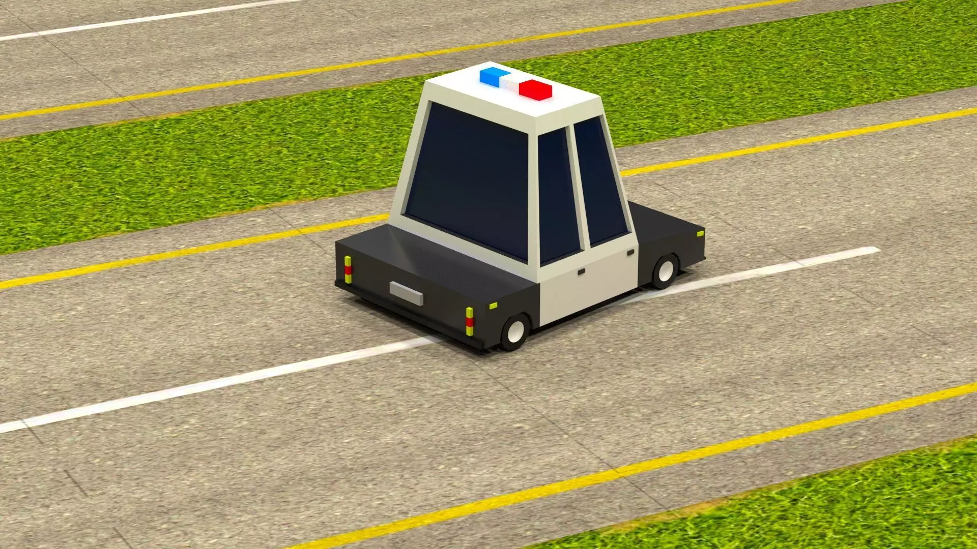 Cartoon Low Poly  Crossover Police Car Low-poly 3D model Low-poly 3D model_0