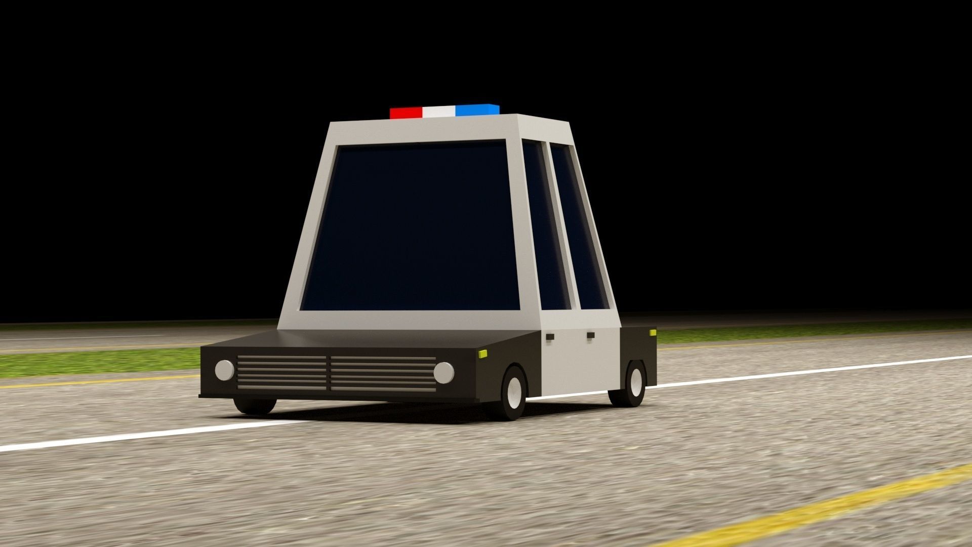 Cartoon Low Poly  Crossover Police Car Low-poly 3D model Low-poly 3D model_3