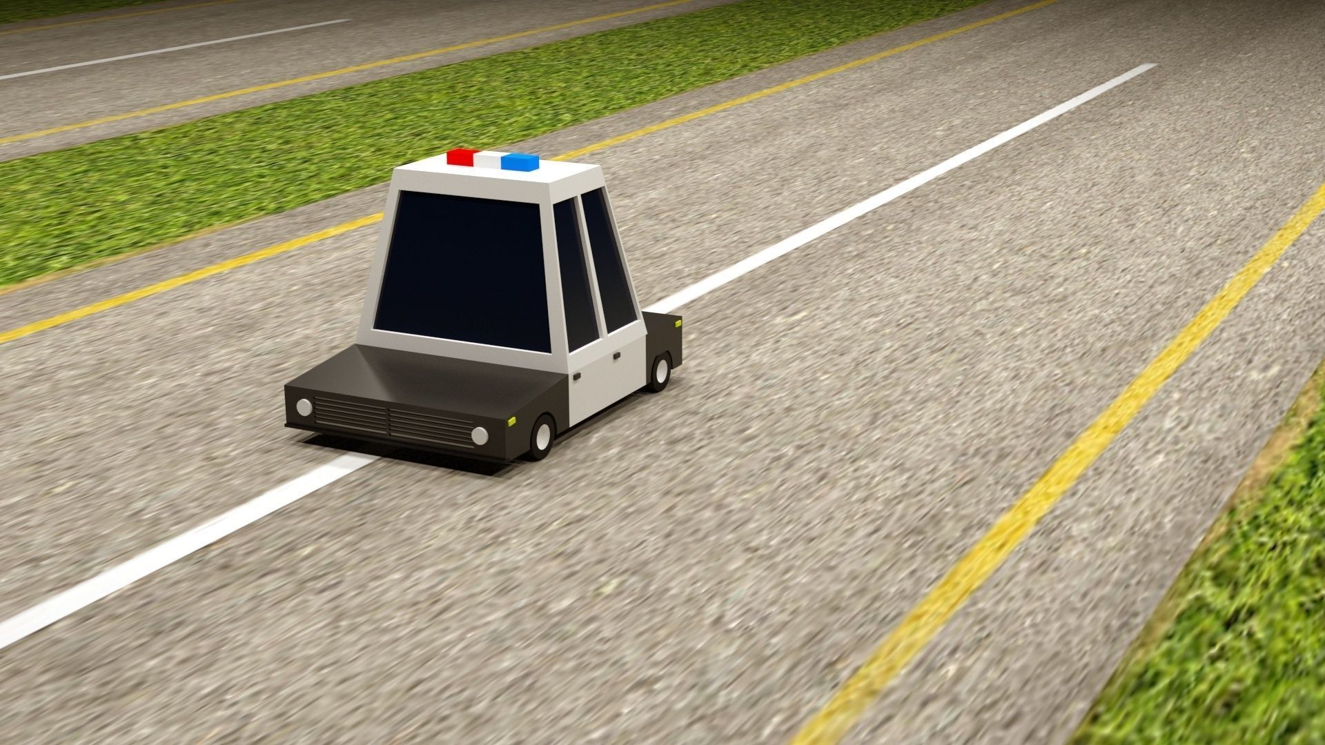 Cartoon Low Poly  Crossover Police Car Low-poly 3D model Low-poly 3D model_2