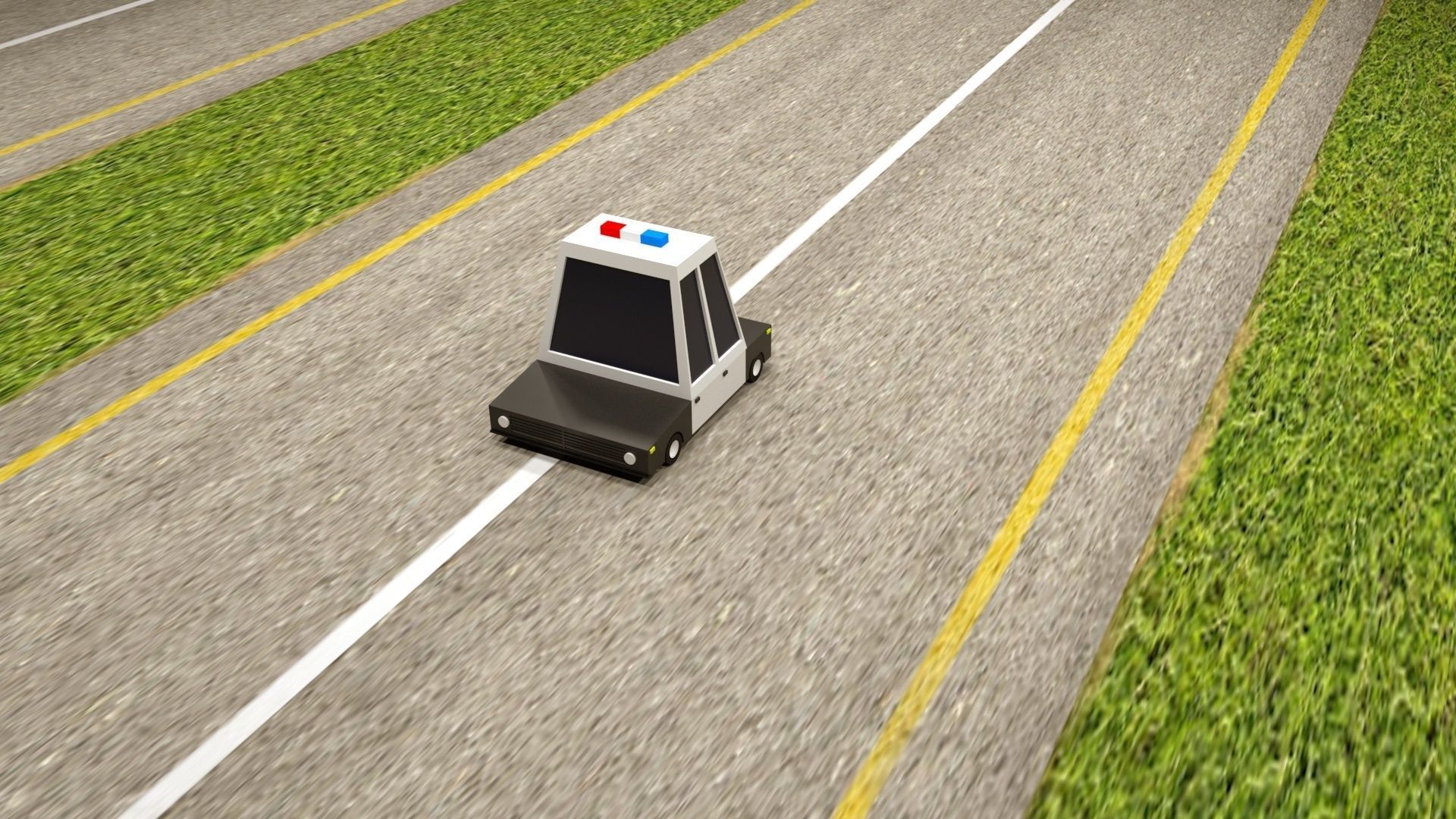 Cartoon Low Poly  Crossover Police Car Low-poly 3D model Low-poly 3D model_6