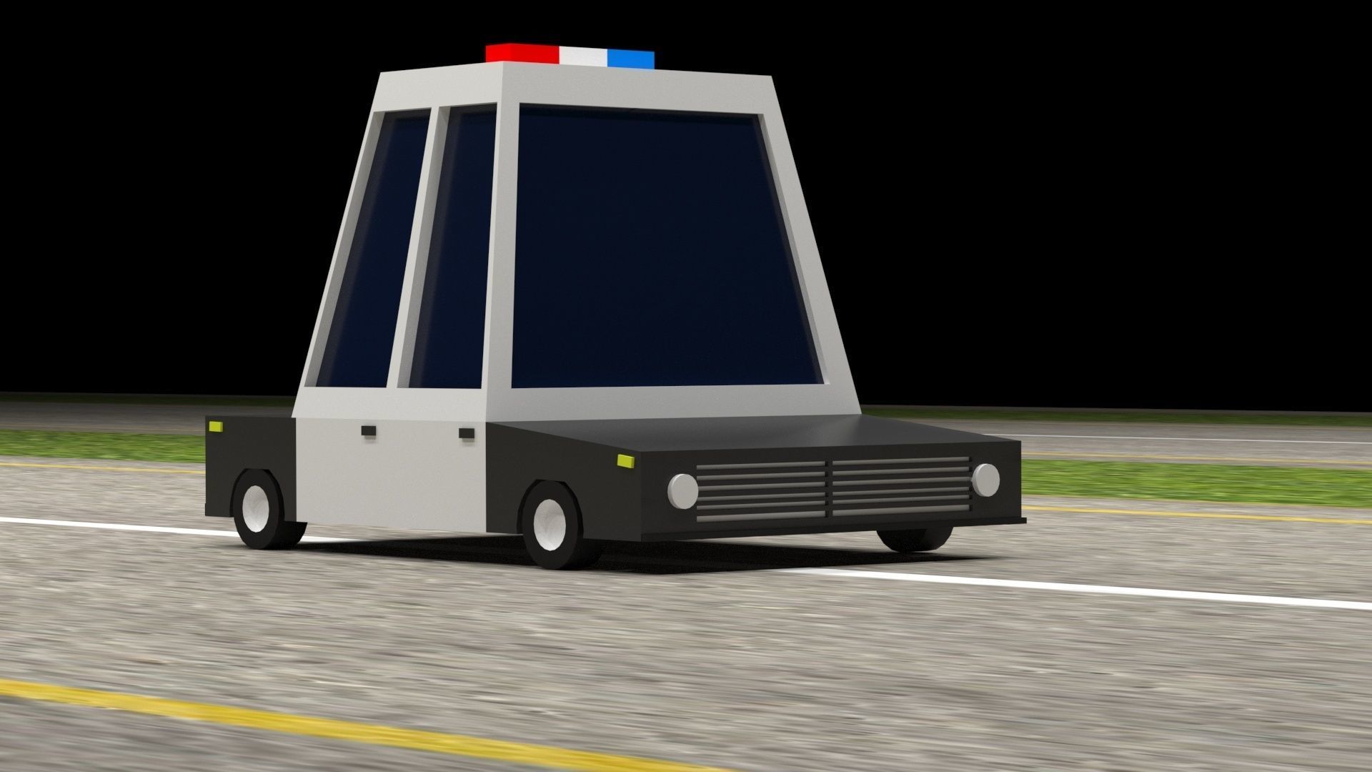 Cartoon Low Poly  Crossover Police Car Low-poly 3D model Low-poly 3D model_1