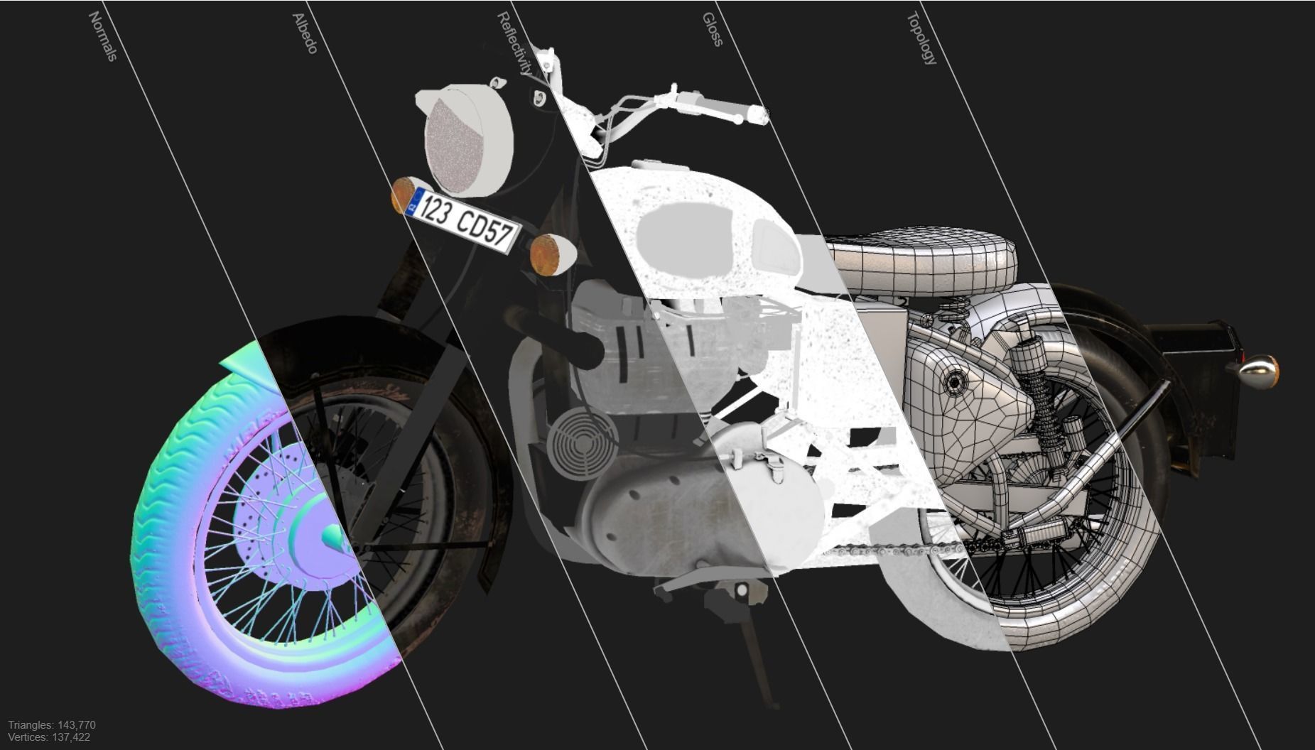 Royal Enfield Classic Battle Green 2016 3D model Low-poly 3D model_14