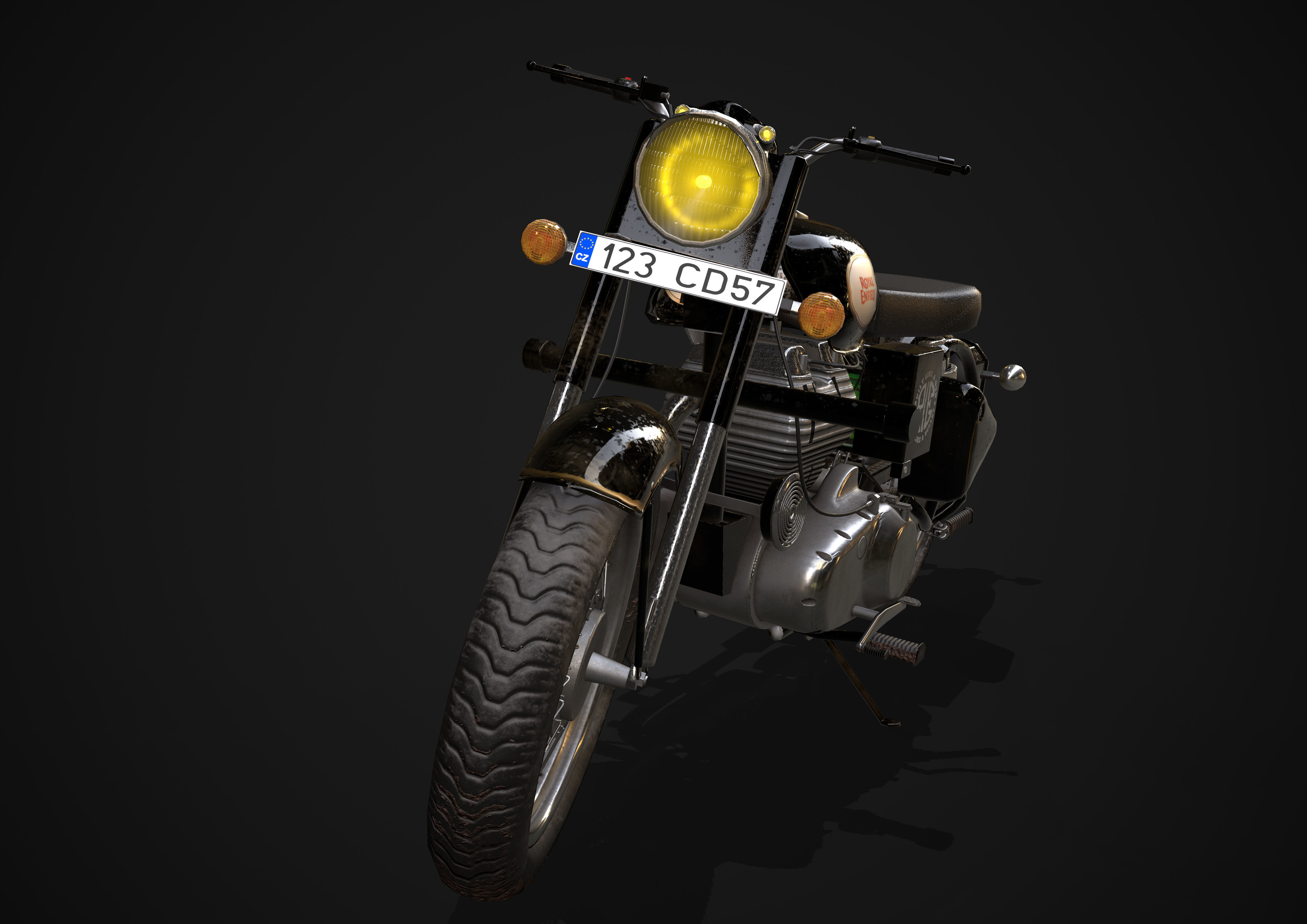 Royal Enfield Classic Battle Green 2016 3D model Low-poly 3D model_1