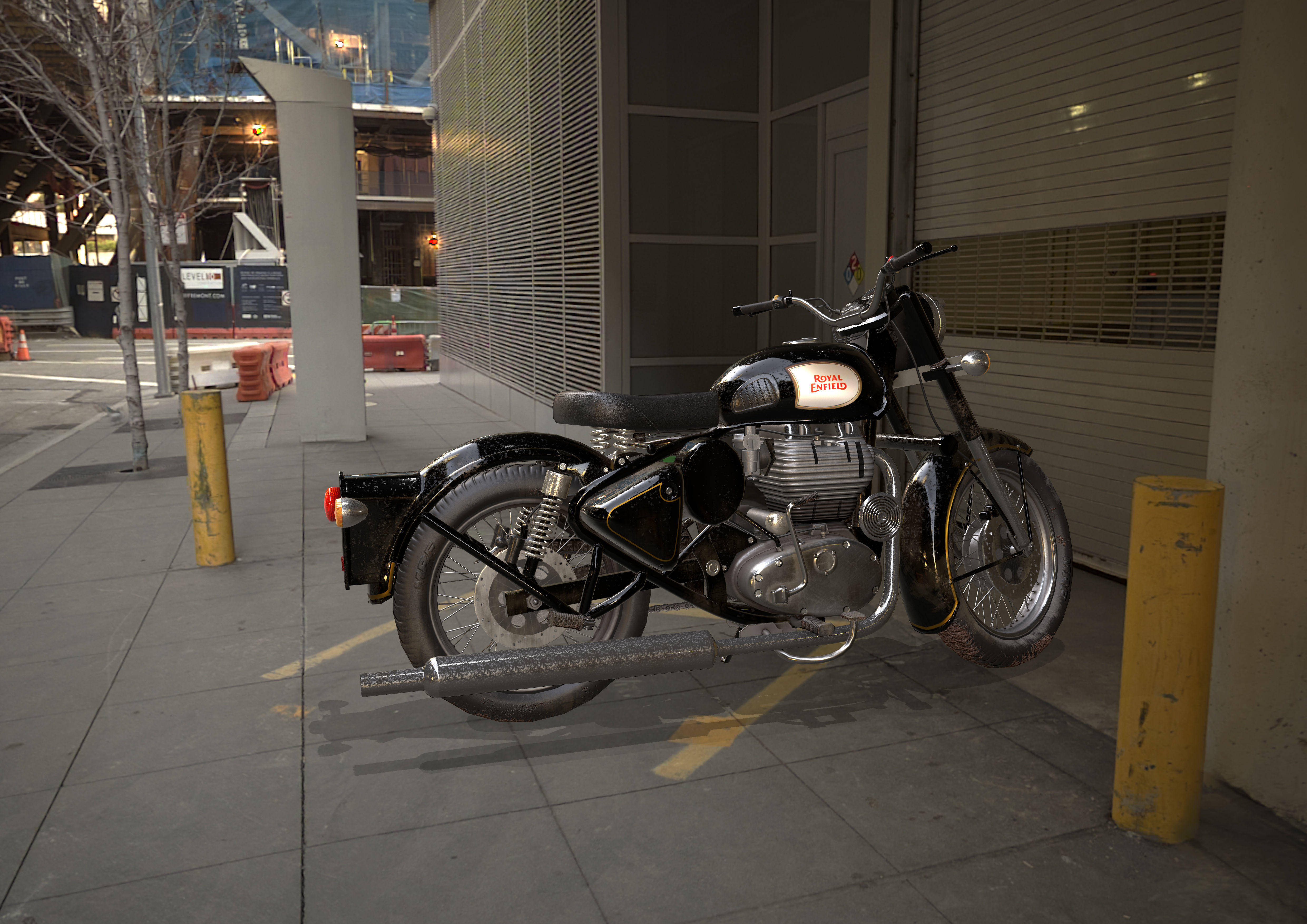 Royal Enfield Classic Battle Green 2016 3D model Low-poly 3D model_11