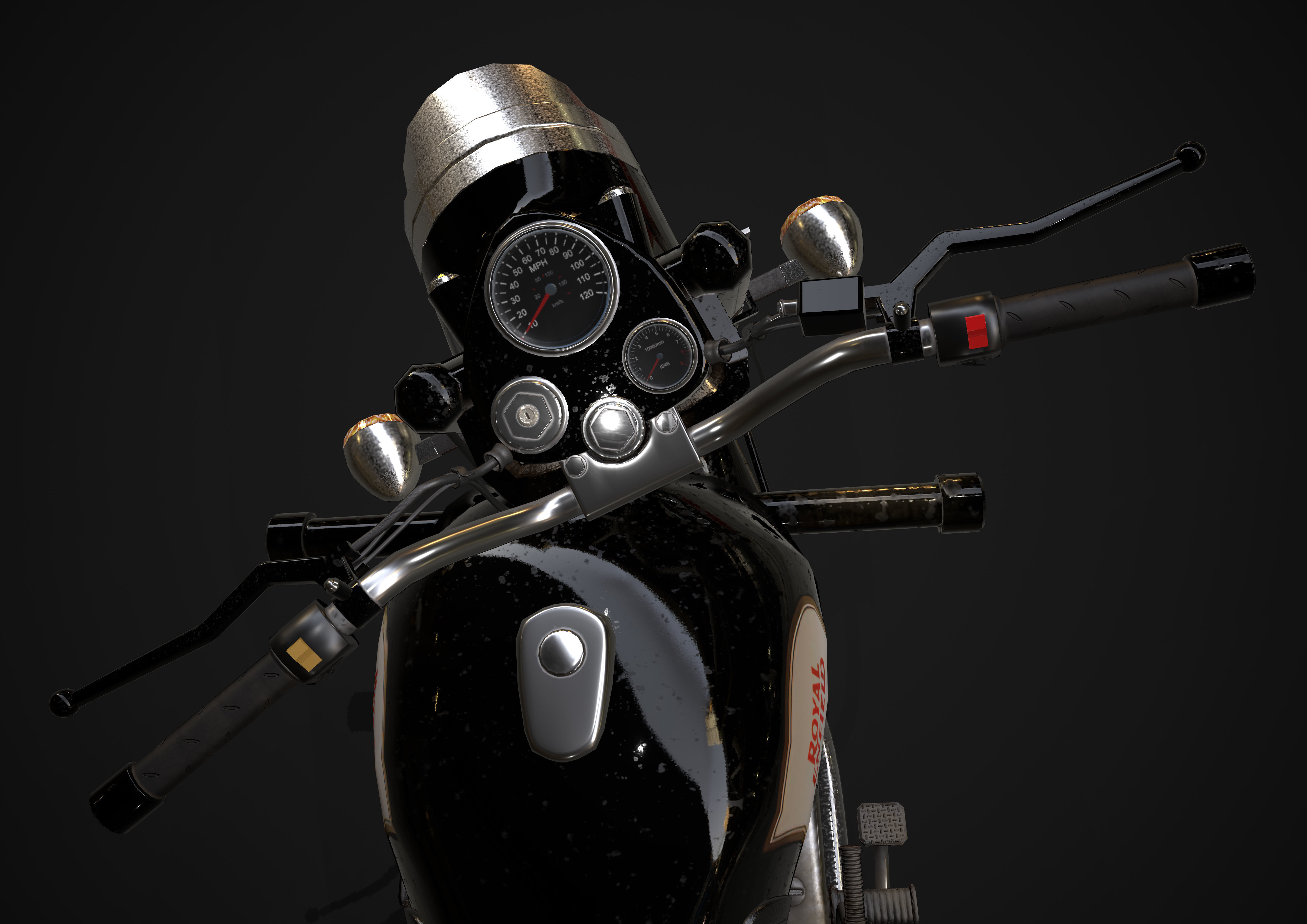 Royal Enfield Classic Battle Green 2016 3D model Low-poly 3D model_8