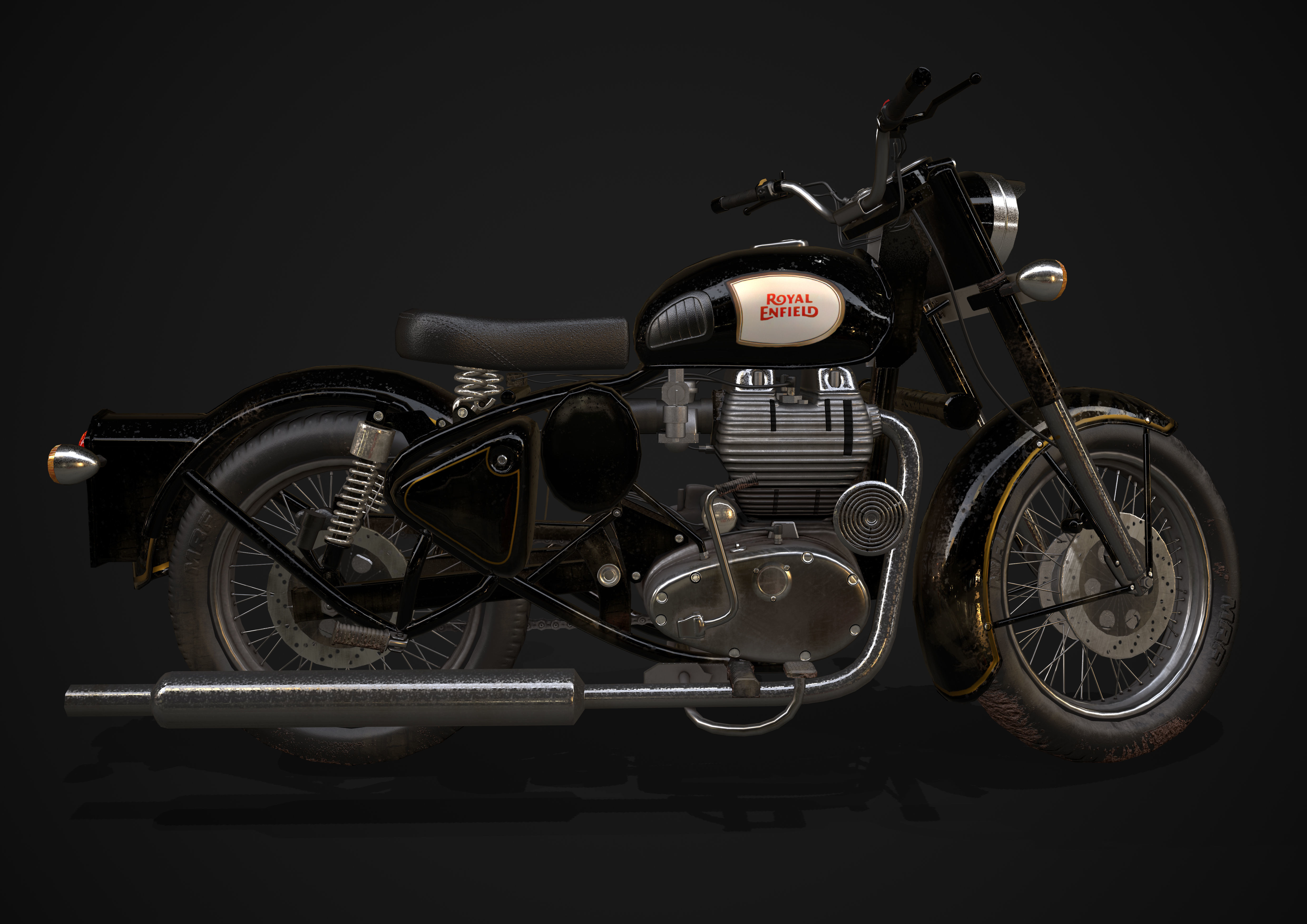 Royal Enfield Classic Battle Green 2016 3D model Low-poly 3D model_4