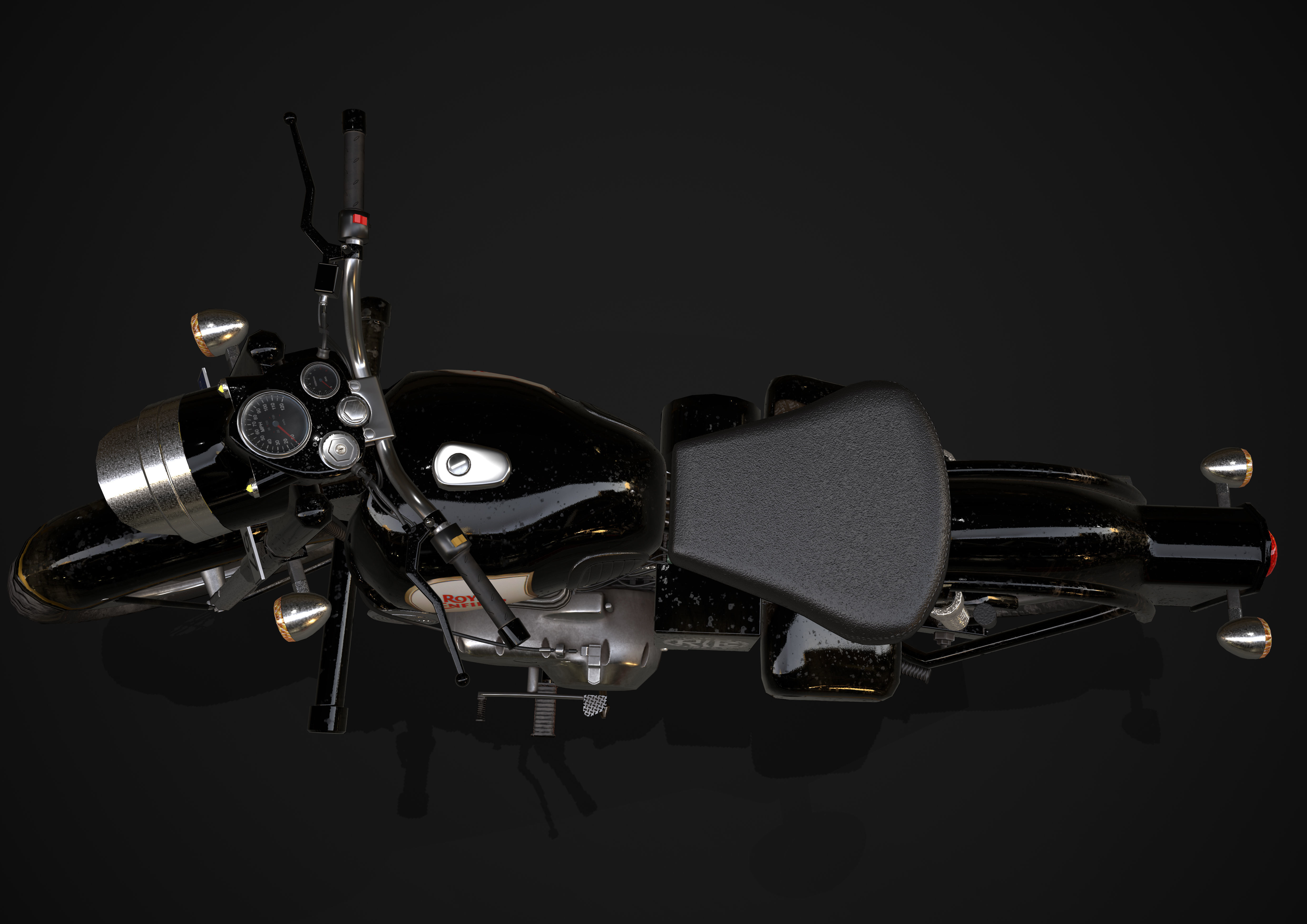 Royal Enfield Classic Battle Green 2016 3D model Low-poly 3D model_7
