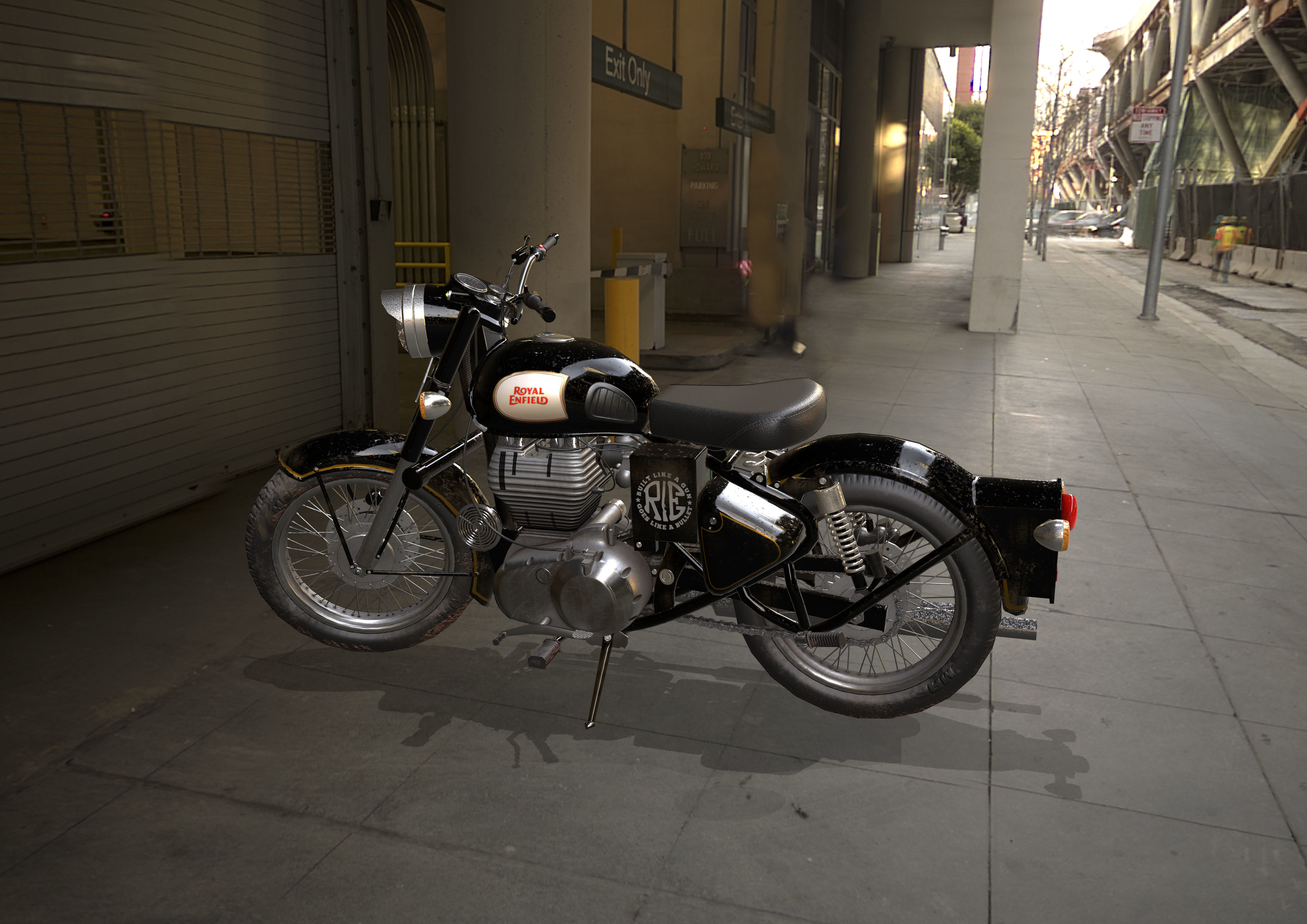 Royal Enfield Classic Battle Green 2016 3D model Low-poly 3D model_12