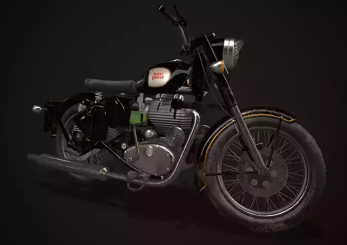 Royal Enfield Classic Battle Green 2016 3D model Low-poly 3D model