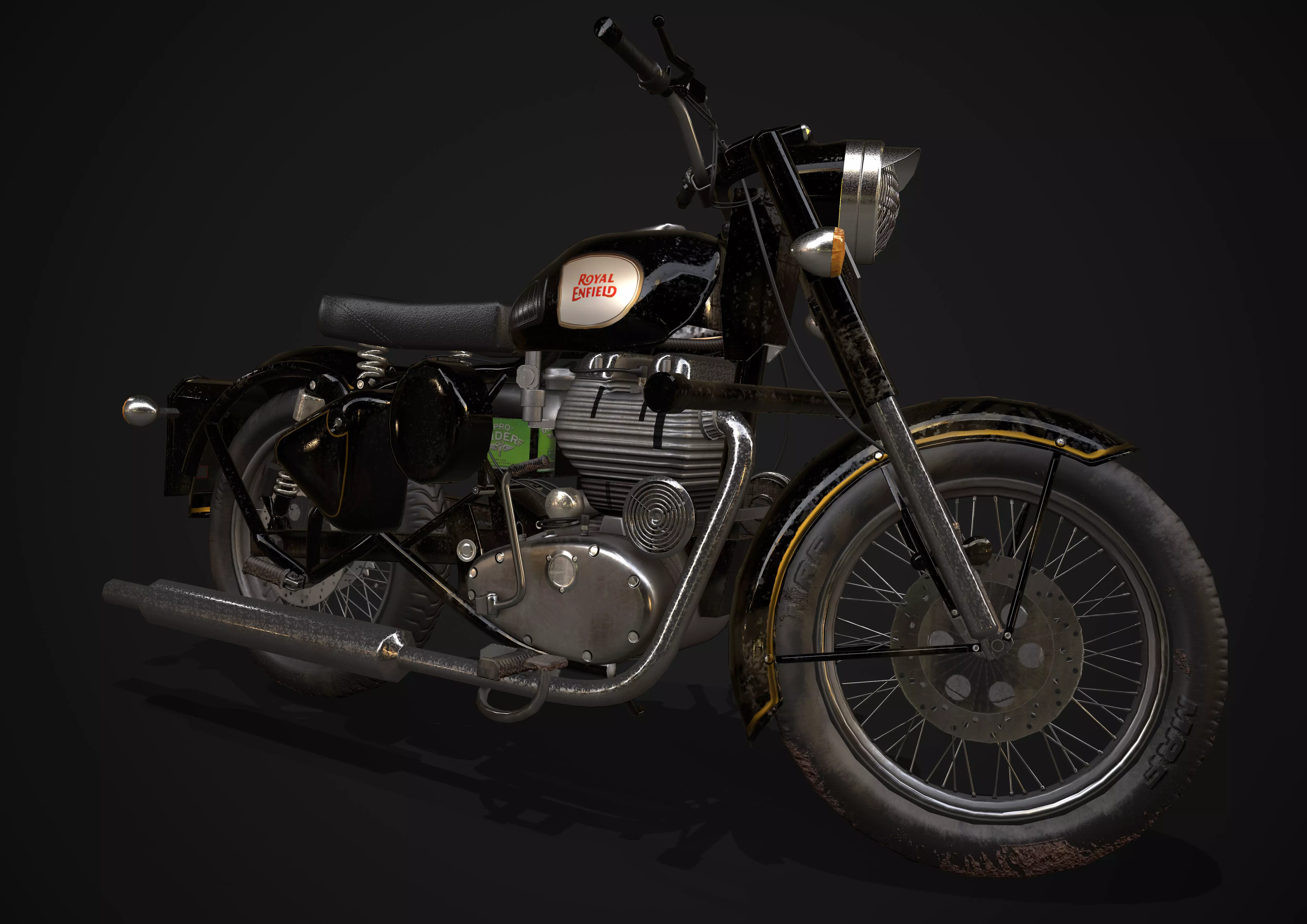 Royal Enfield Classic Battle Green 2016 3D model Low-poly 3D model_0