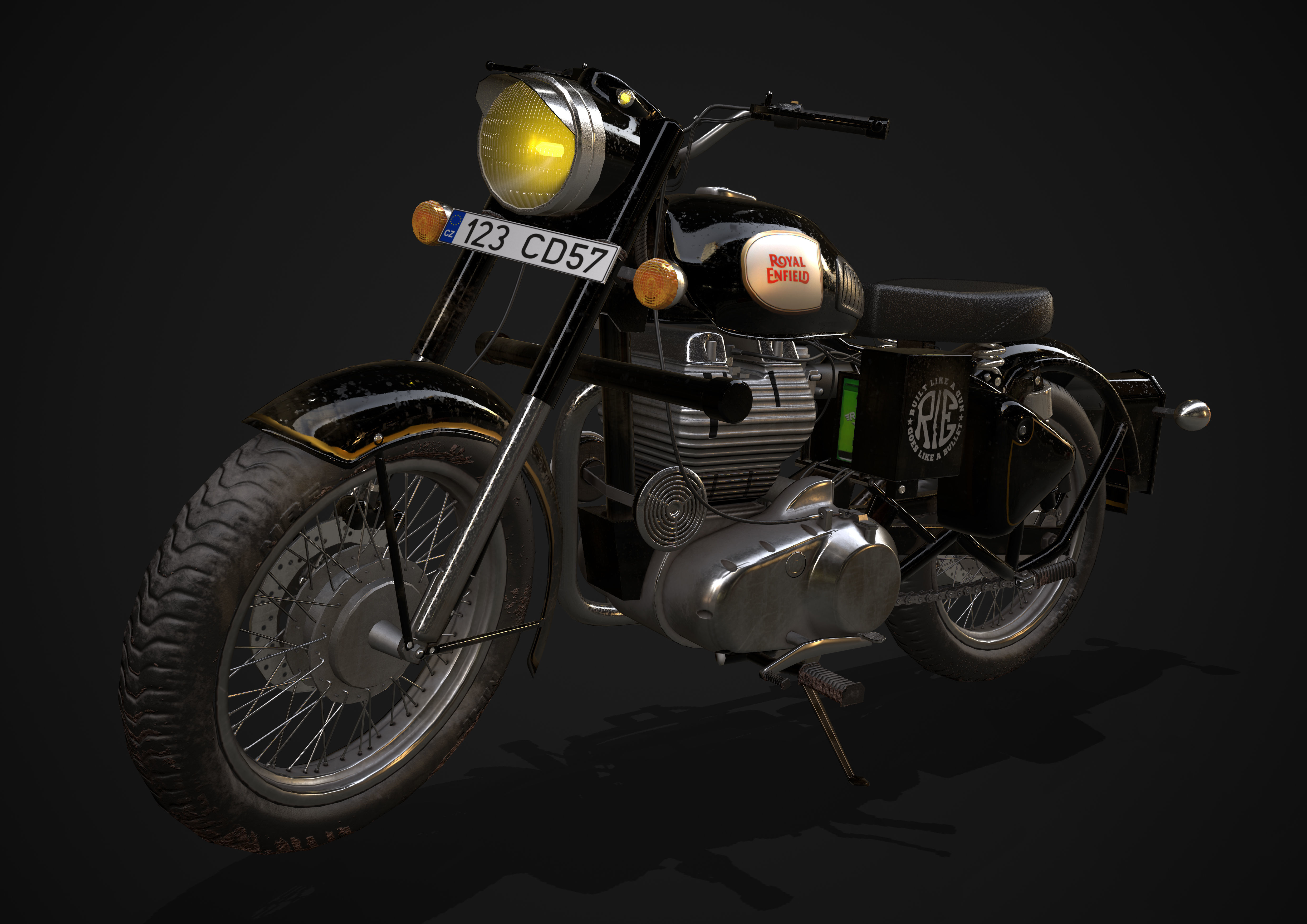 Royal Enfield Classic Battle Green 2016 3D model Low-poly 3D model_2