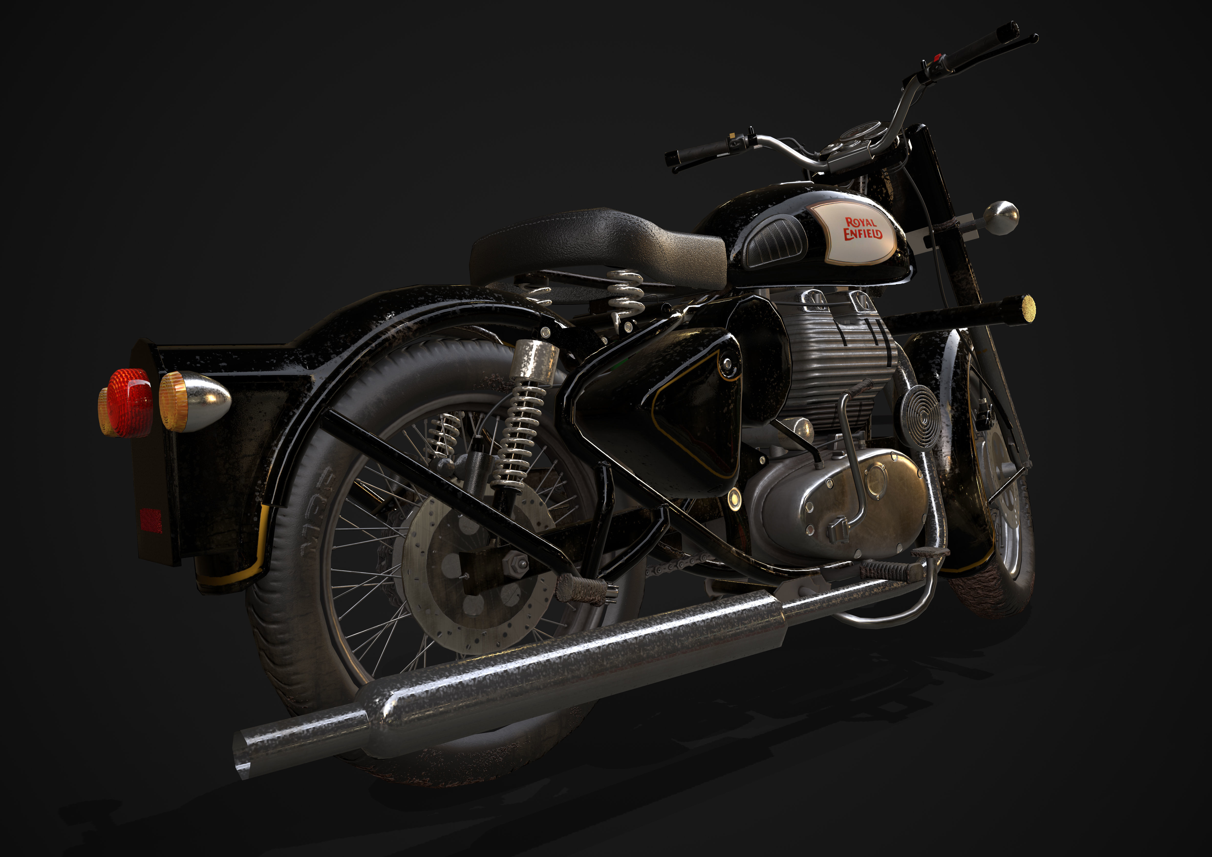 Royal Enfield Classic Battle Green 2016 3D model Low-poly 3D model_6