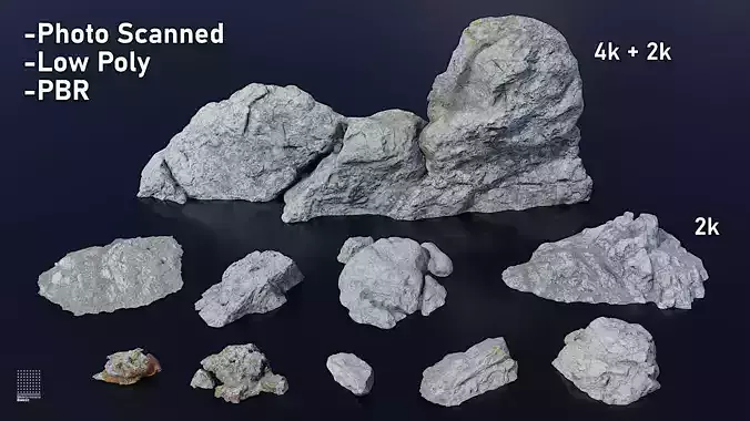 Rocks Covered in Lichen 10 Pack