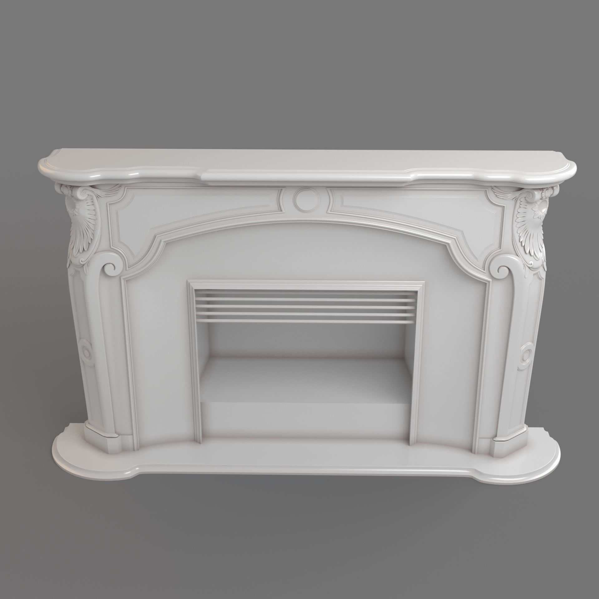 Classic Fireplace 3D model_1