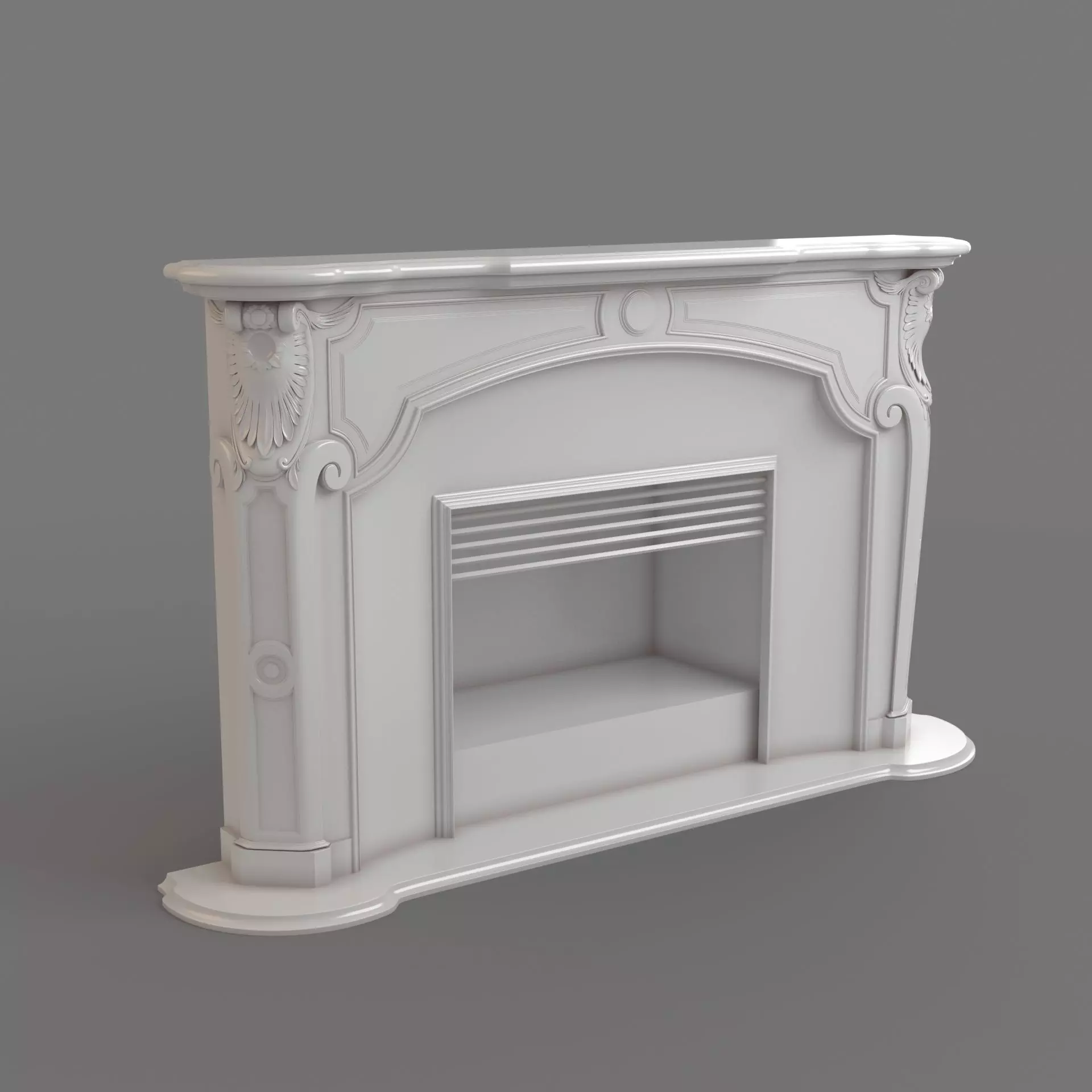 Classic Fireplace 3D model_0