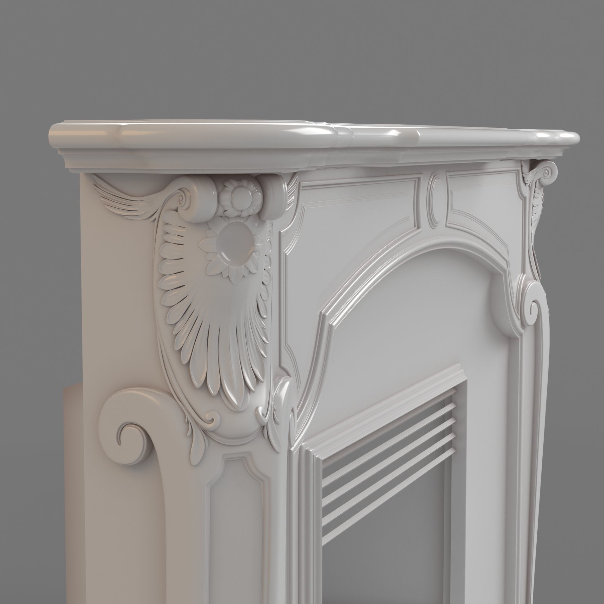 Classic Fireplace 3D model_2