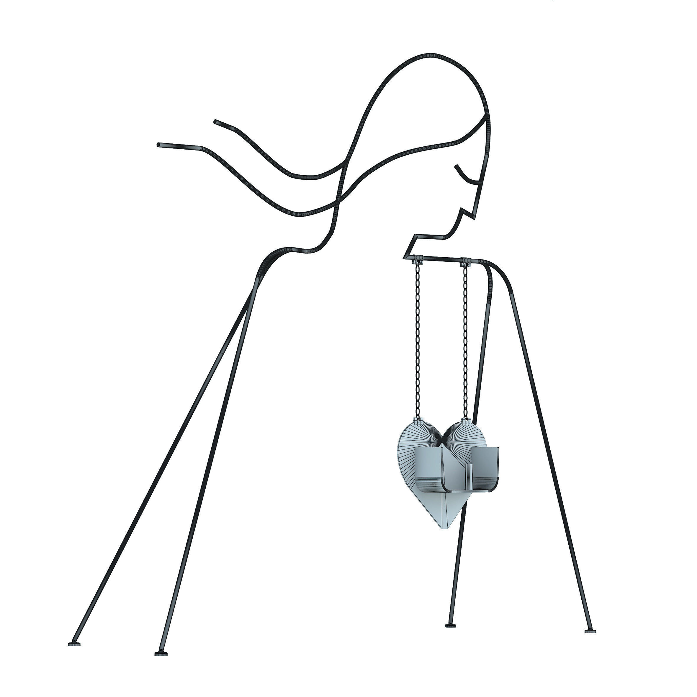 Baby play swing Low-poly 3D model_3