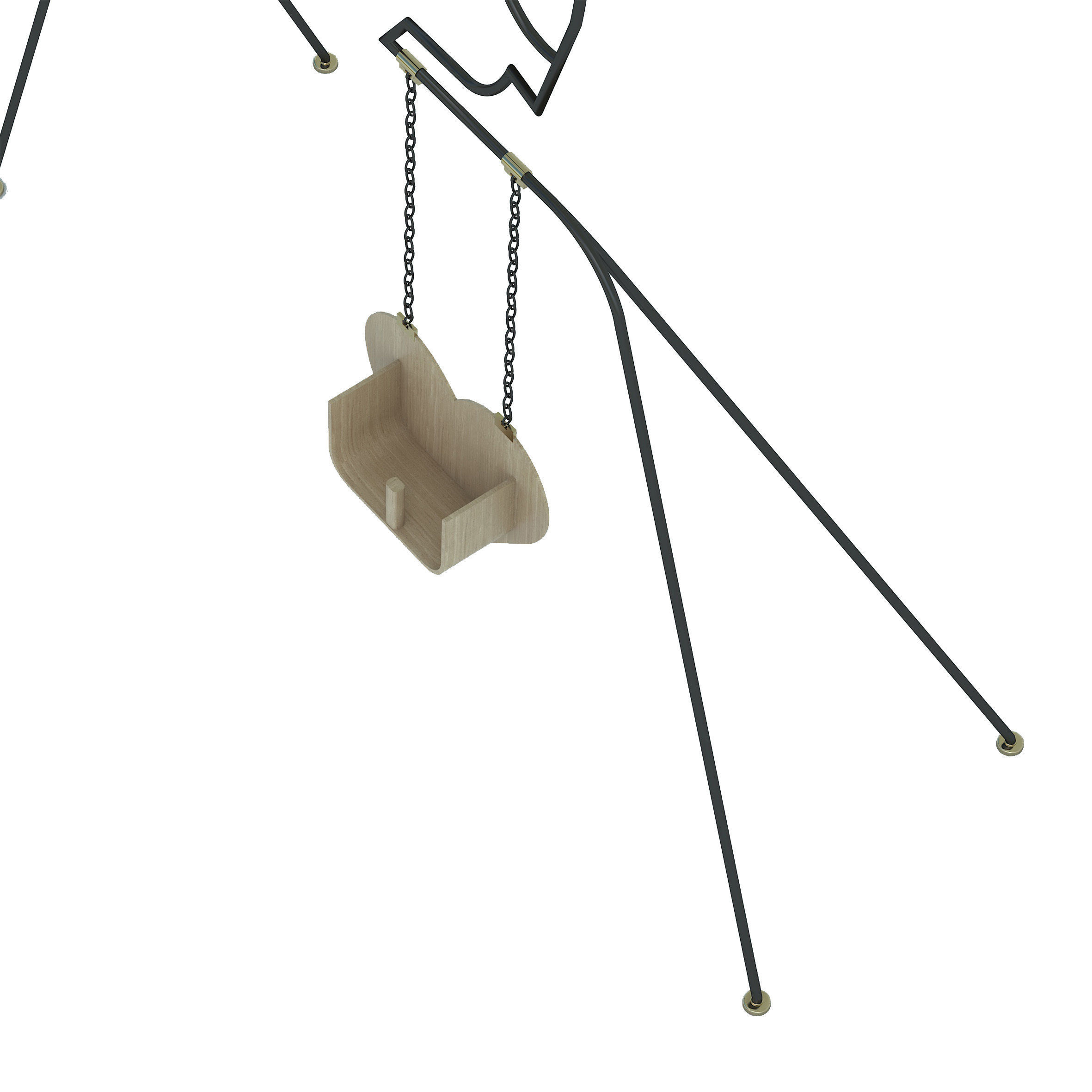 Baby play swing Low-poly 3D model_5