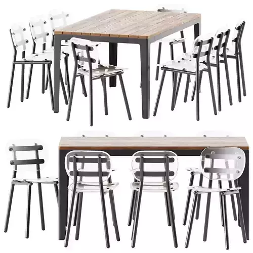 Tuck Table Rectangle and Fenster Chair by DesignByThem