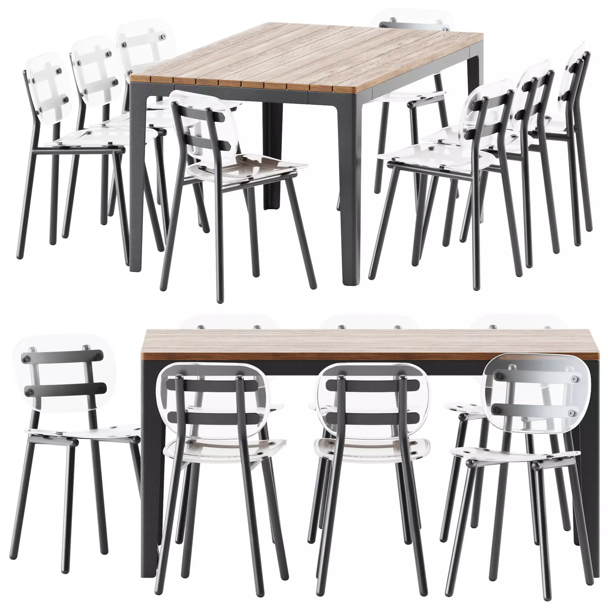 Tuck Table Rectangle and Fenster Chair by DesignByThem 3D model