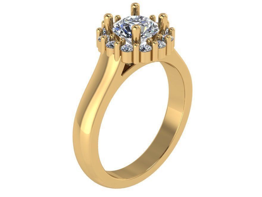 Round Cluster Ring 0739 3D print model_1