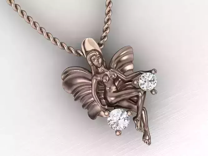 butterfly girl pendant