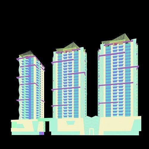 DIAMOND TOWERS TAIWAN TAIPEI  3D model 7