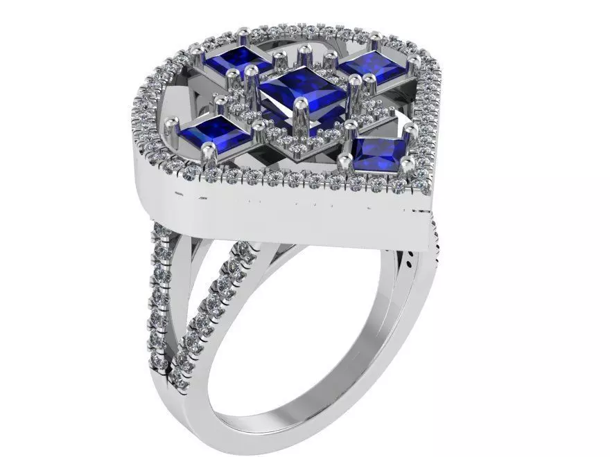 Diamond Style Ring 0753 3D print model_0