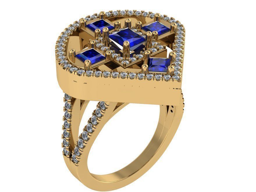 Diamond Style Ring 0753 3D print model_1