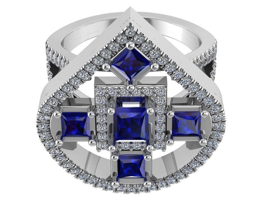 Diamond Style Ring 0753 3D print model_2