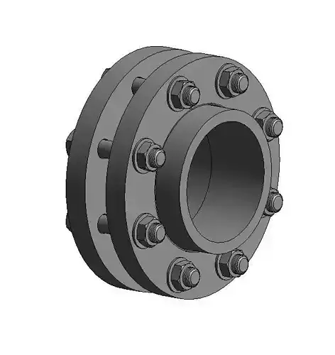 Flange Double  W Bolts W Stub serrated -  Size - 25mm-250mm 3D print model