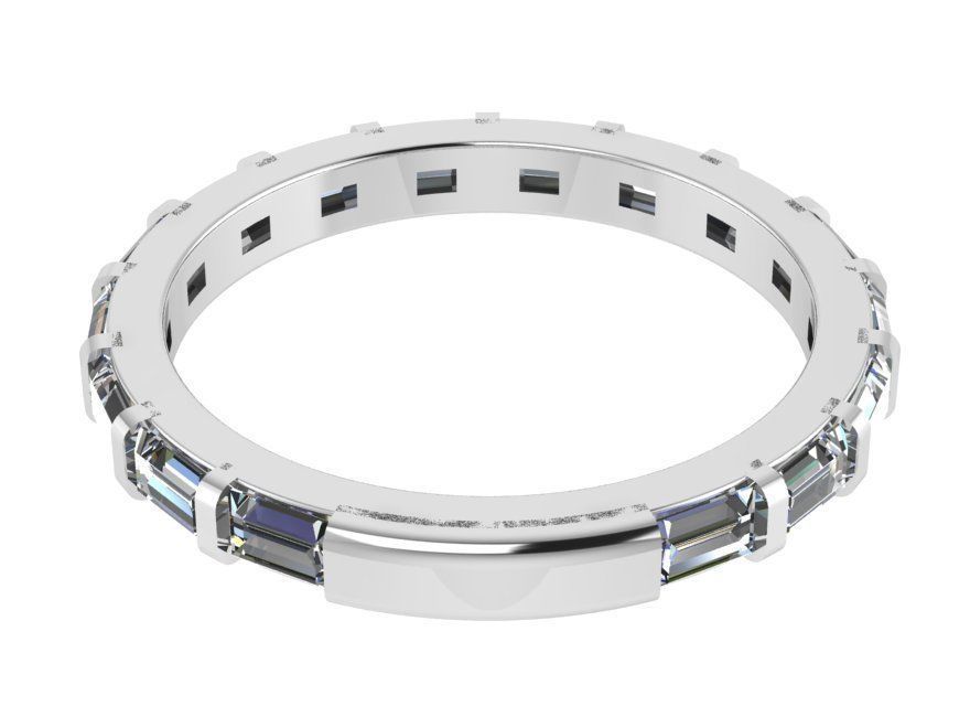 Rectangle Diamond Eternity Ring 0759 3D print model_3