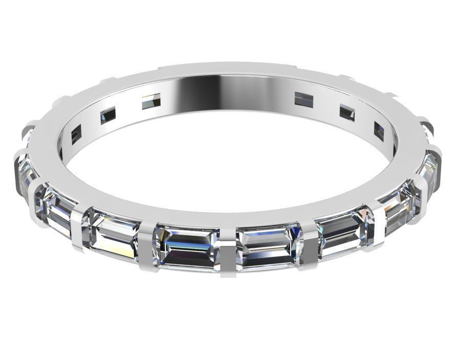Rectangle Diamond Eternity Ring 0759 3D print model_2
